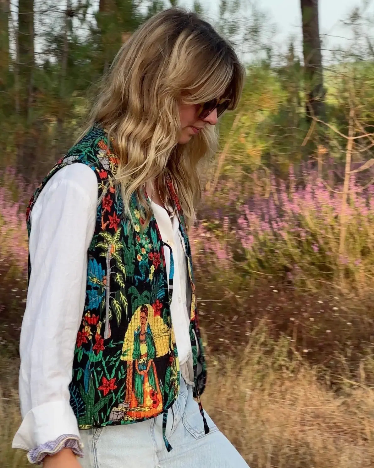 Veste sans manches réversible en coton matelassé - FRIDA Noir - Bokabas Sac (Image 2)