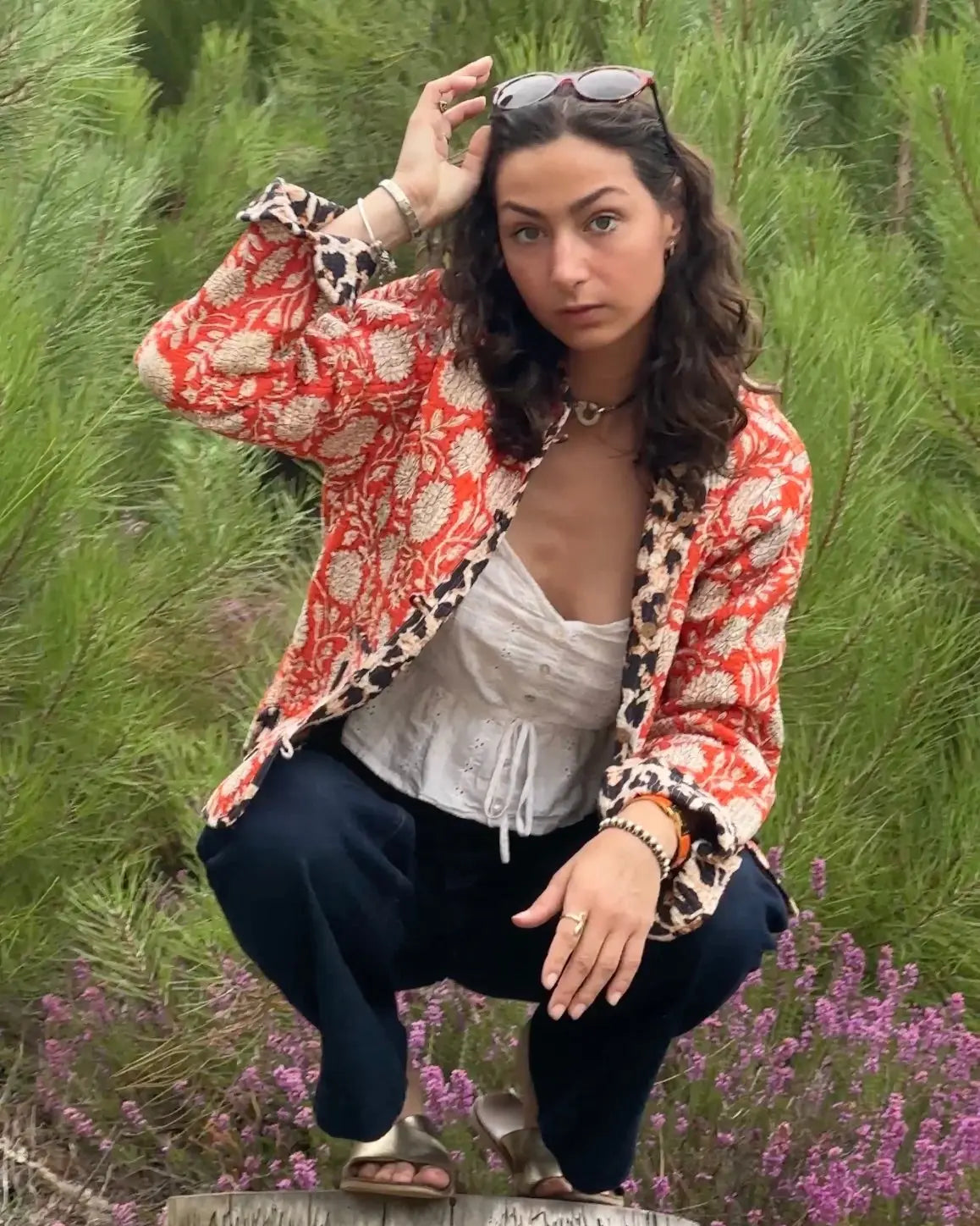 Veste avec manches réversible en coton matelassé - PIQUE Orange - Bokabas Sac (Image 2)