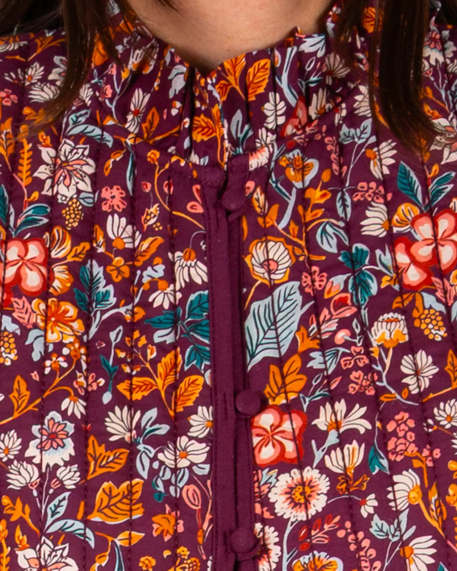 Gilet matelassé sans manches femme Morris, zoom sur la matière – Bokabas