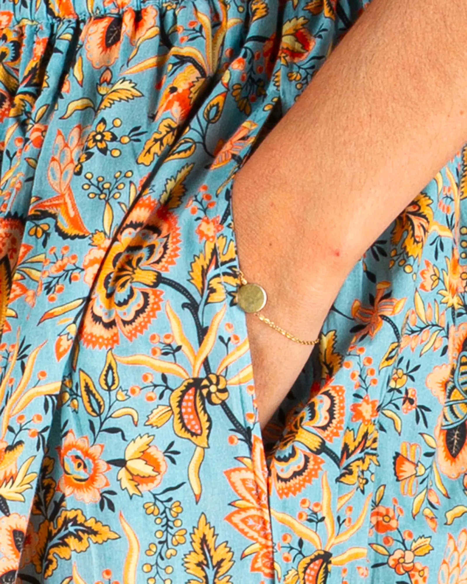 Jupe longue femme fluide Lolem, zoom sur la matière – Bokabas