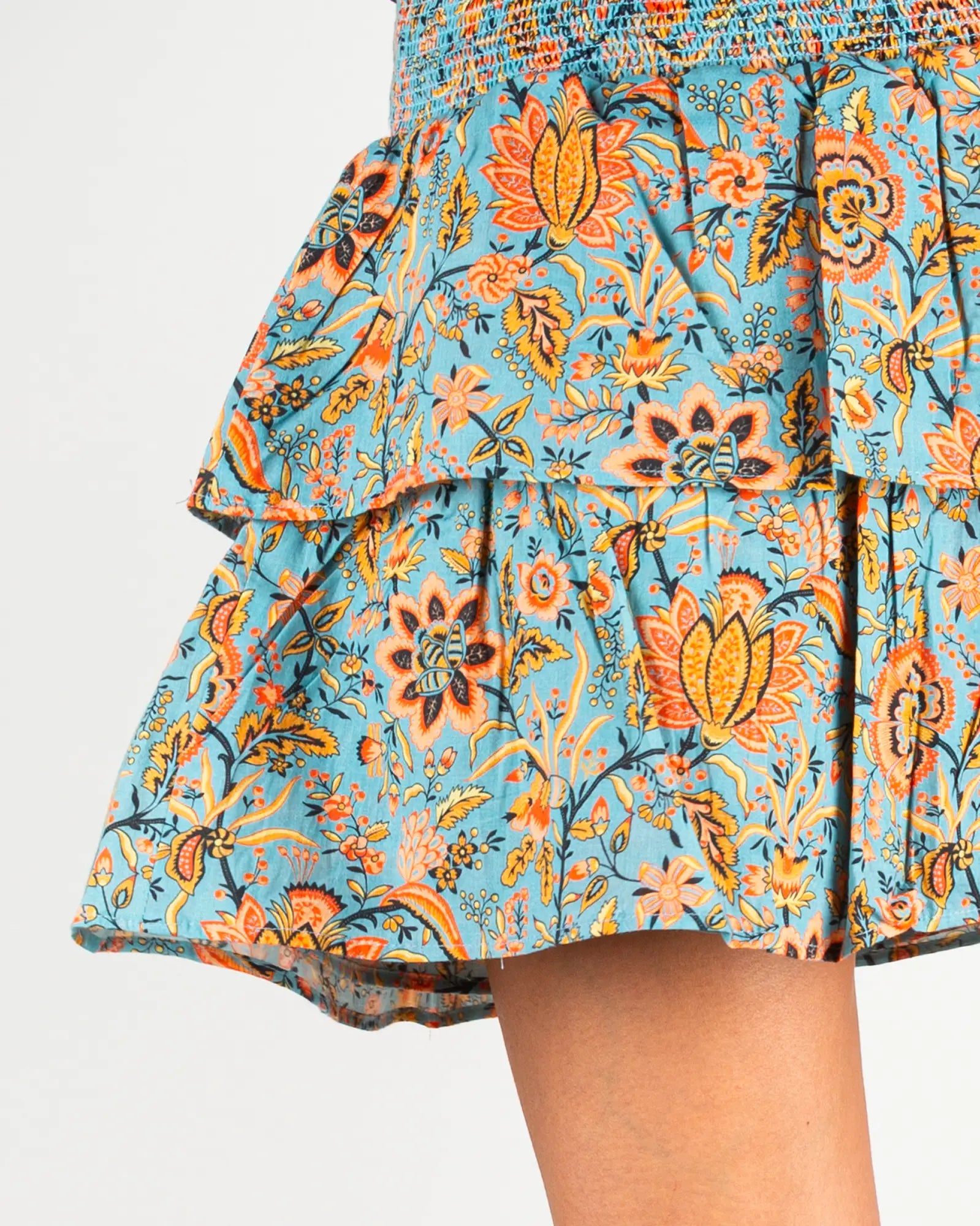 Jupe-short femme à volants Lolem, zoom sur la matière – Bokabas