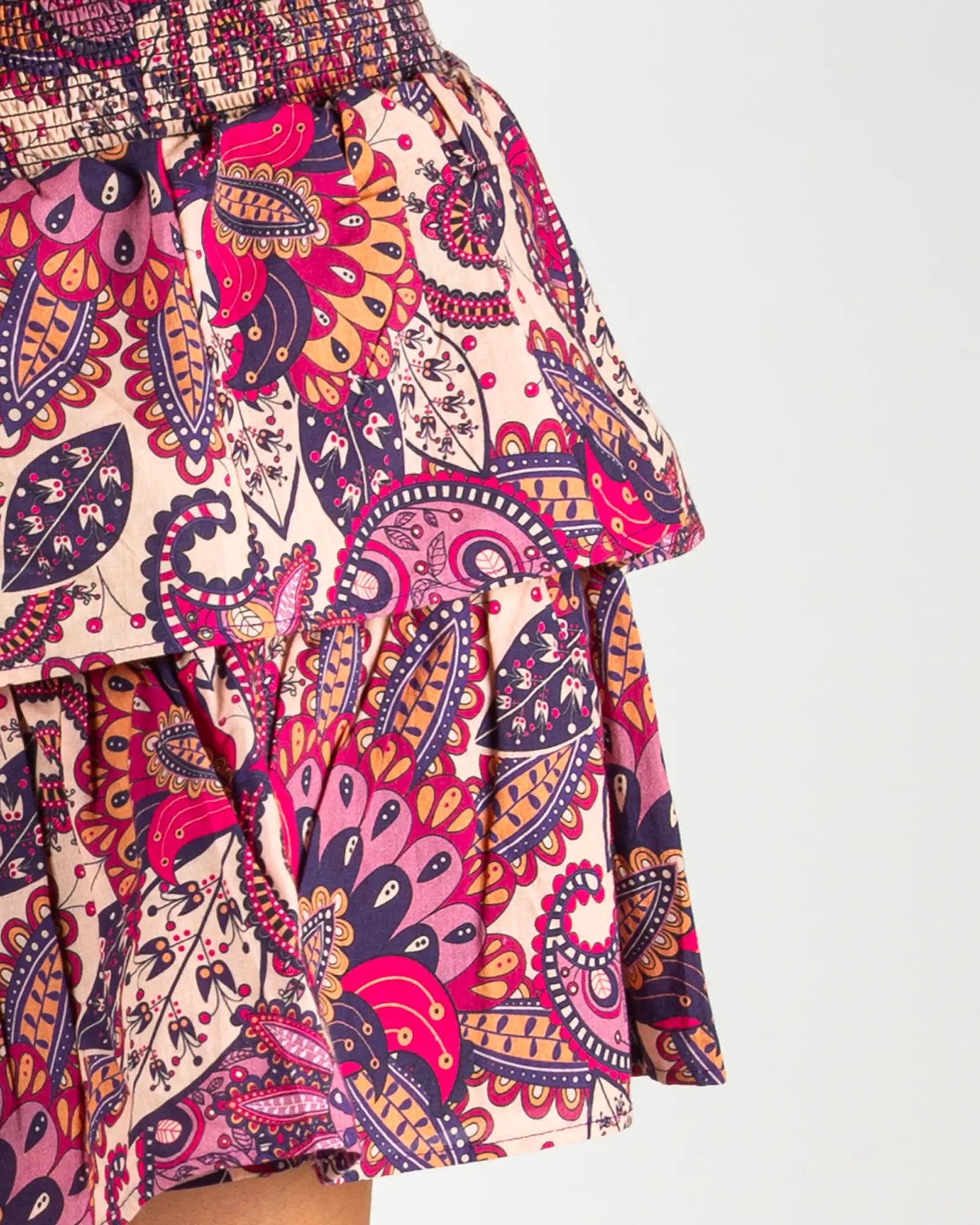 Jupe-short femme à volants Pow, zoom sur la matière – Bokabas