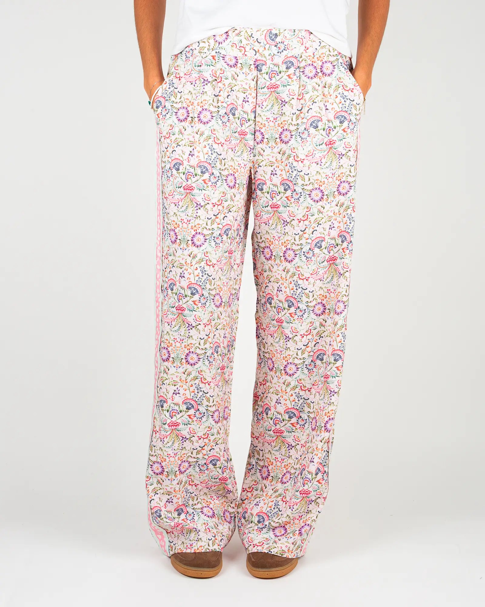 Pantalon fluide femme imprimé Febre, vue de face – Bokabas