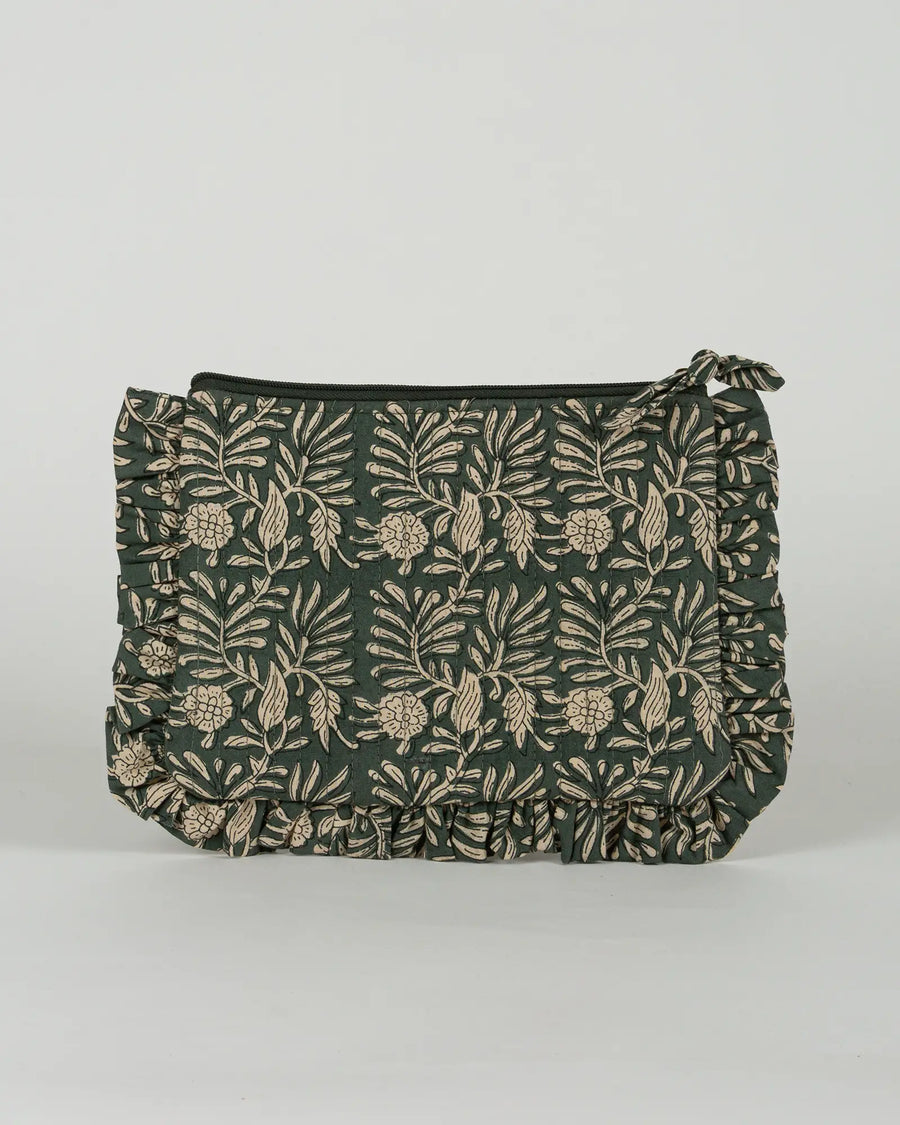 Pochette matelassée à froufrous Dema, vue de dos – Bokabas