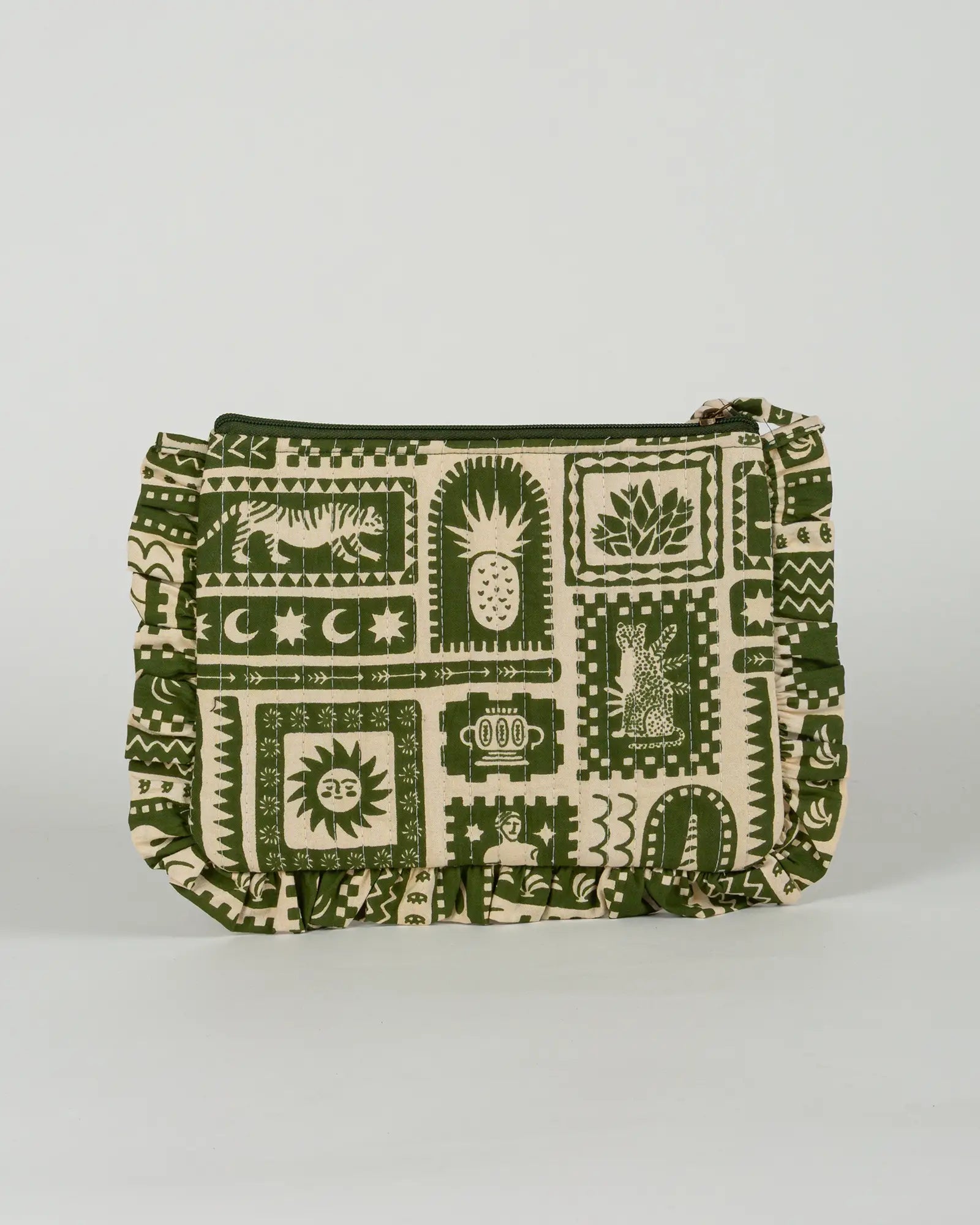Pochette matelassée à froufrous Art, vue de dos – Bokabas
