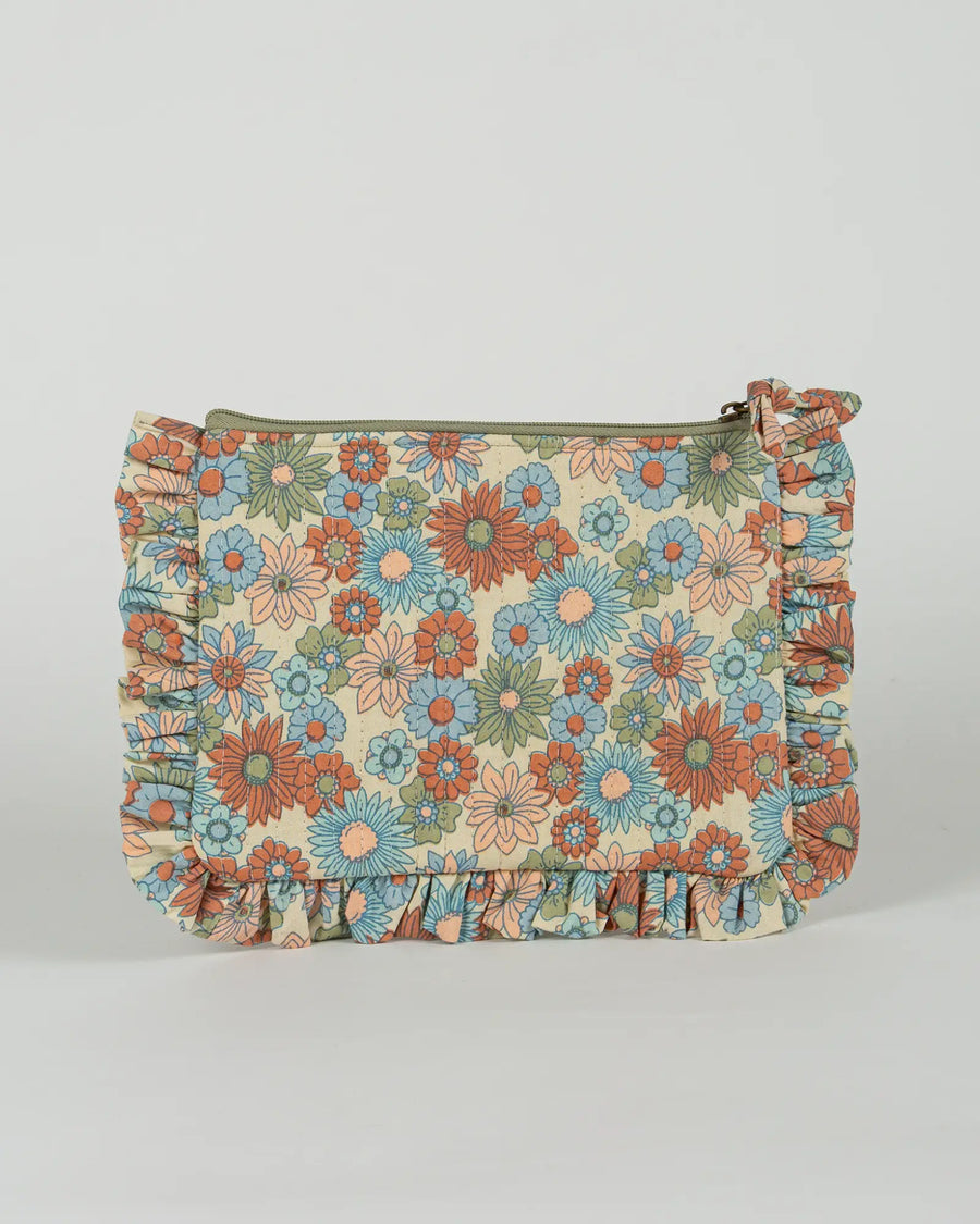 Pochette matelassée à froufrous Retro, vue de dos – Bokabas