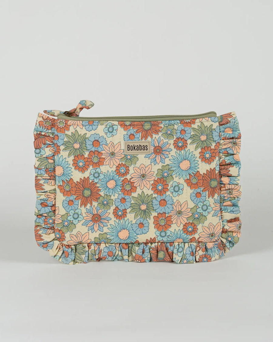 Pochette matelassée à froufrous Retro, vue de face – Bokabas
