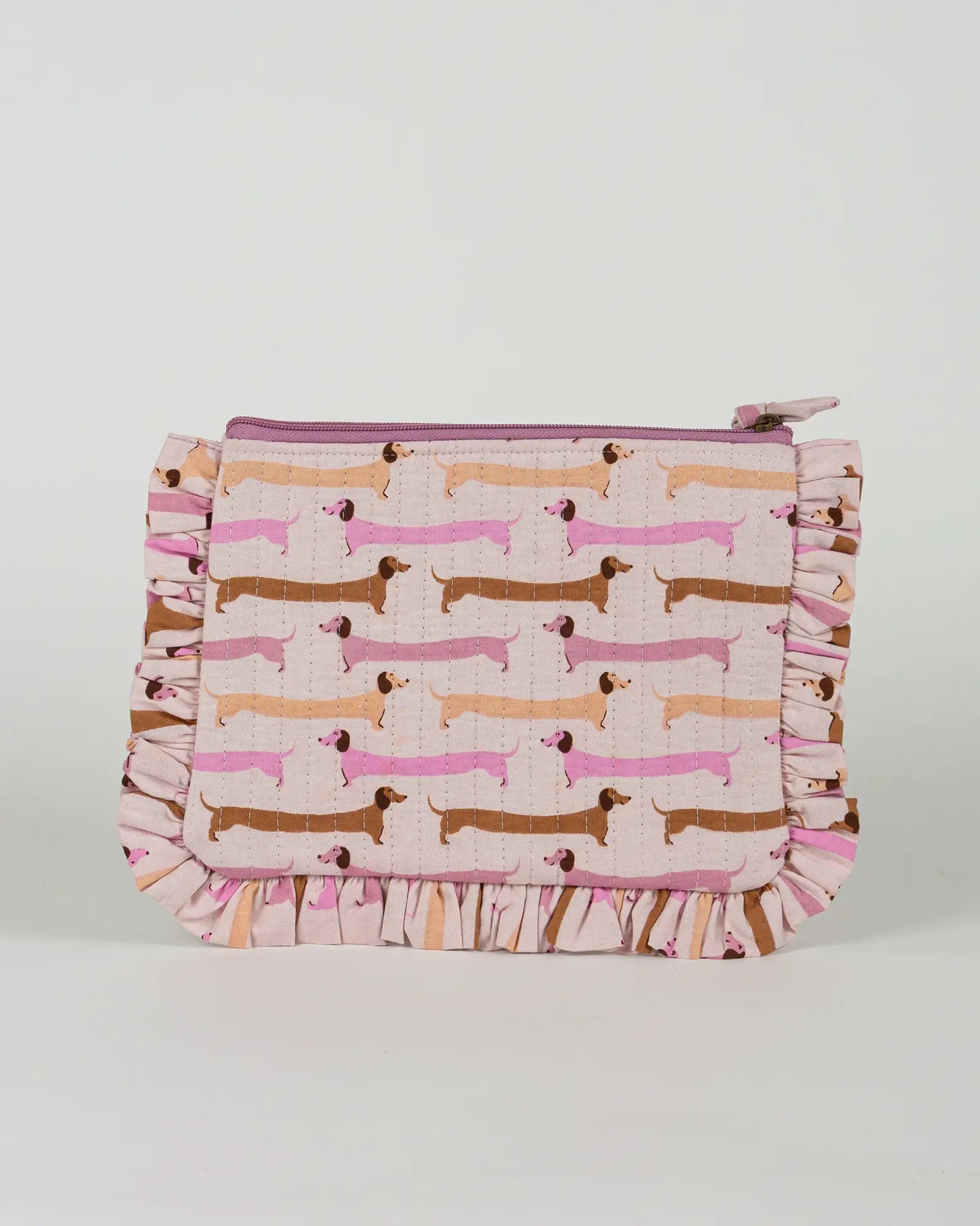 Pochette matelassée à froufrous Saucisse, vue de dos – Bokabas