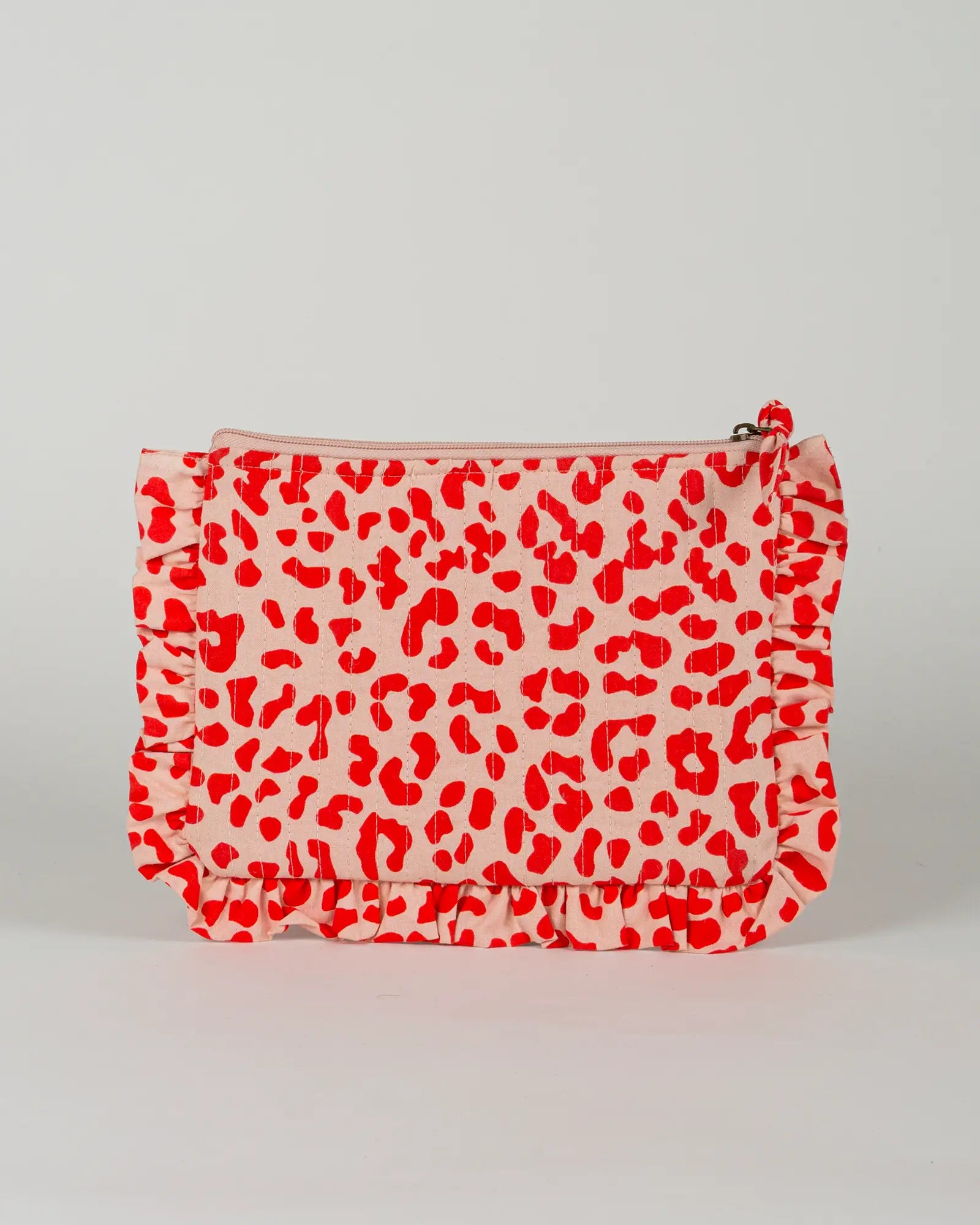 Pochette matelassée à froufrous Valentine, vue de dos – Bokabas