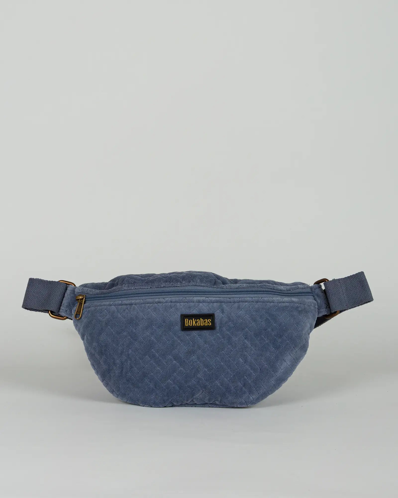 Sac banane velours côtelé Bokabas, bleu ciel, vue de face