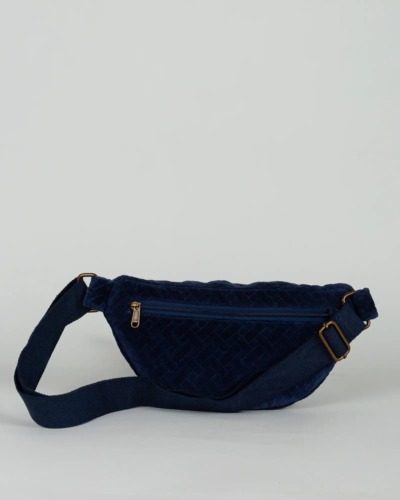 Sac banane velours côtelé Bokabas, bleu marine, vue de dos