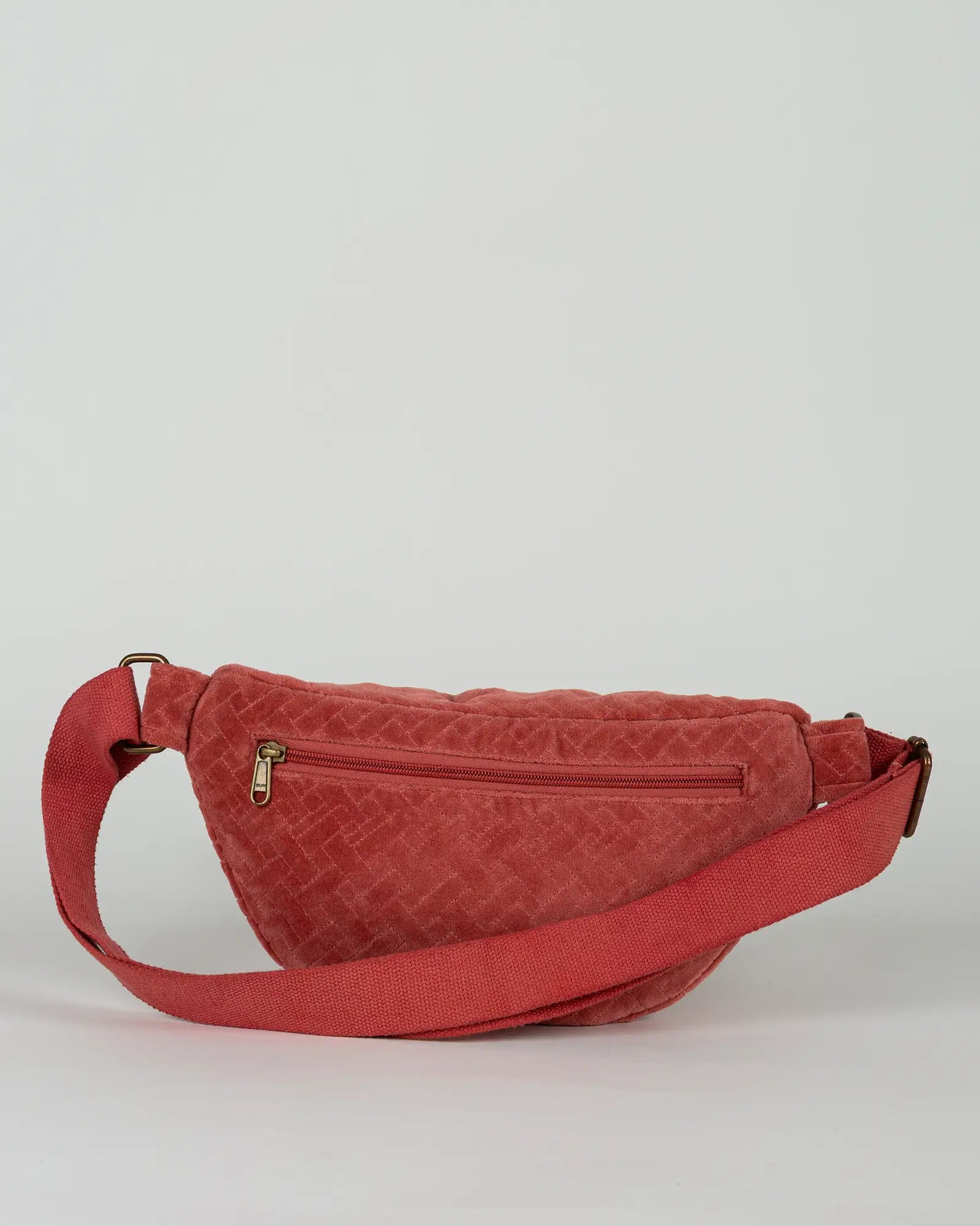 Sac banane velours côtelé Bokabas, rose framboise, vue de dos