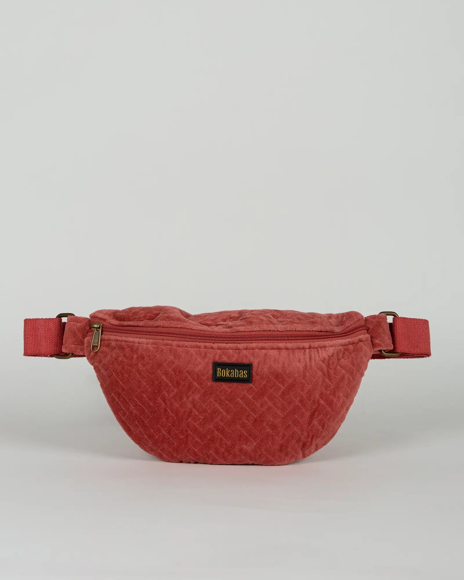 Sac banane velours côtelé Bokabas, rose framboise, vue de face