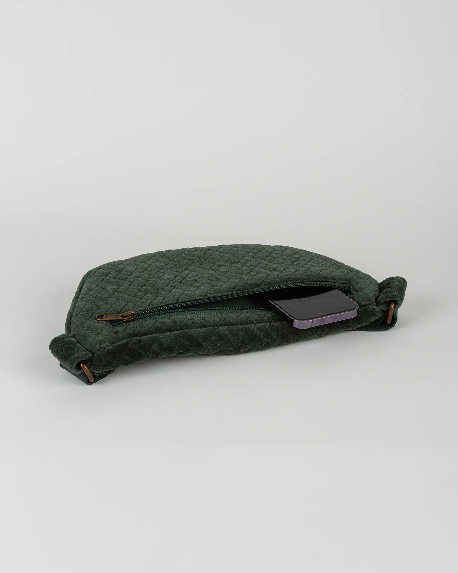 Sac banane velours côtelé Bokabas, vert kaki, vue de dessus