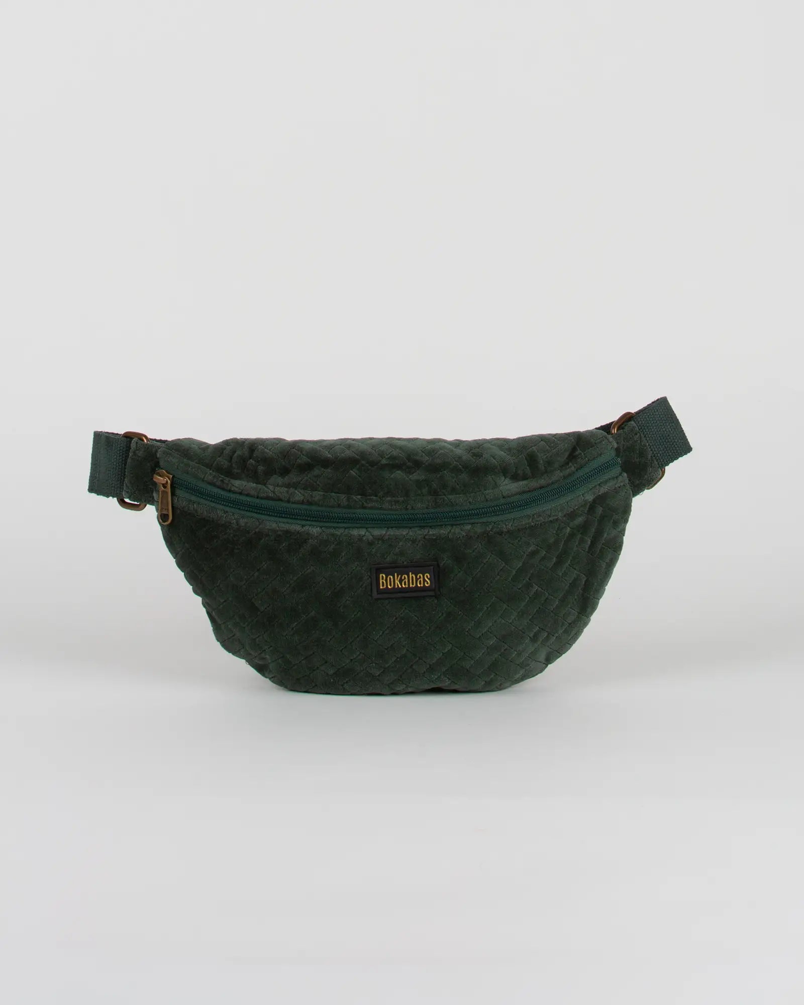 Sac banane velours côtelé Bokabas, vert kaki, vue de face
