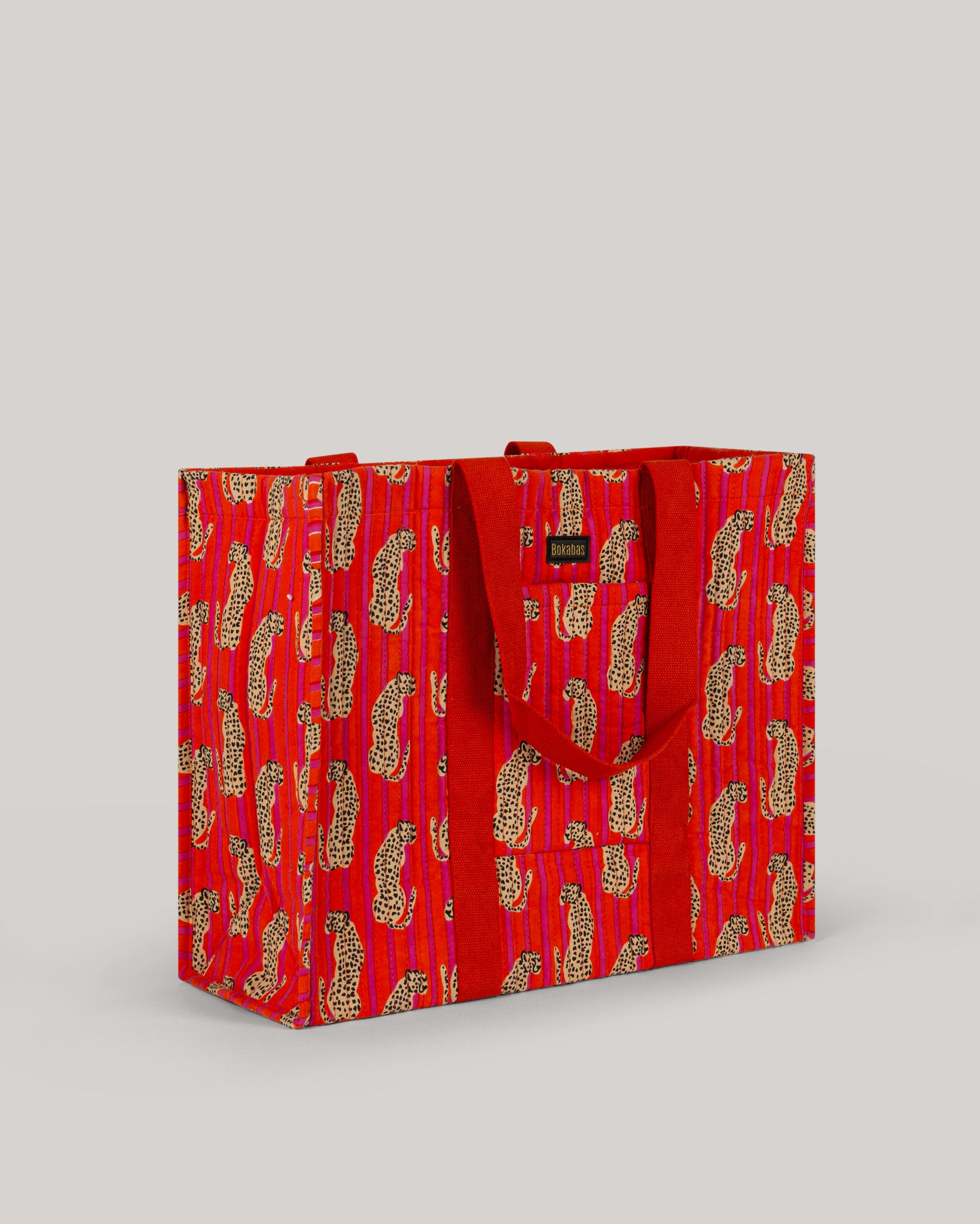 Le sac cabas en tissu matelassé Guepard orange