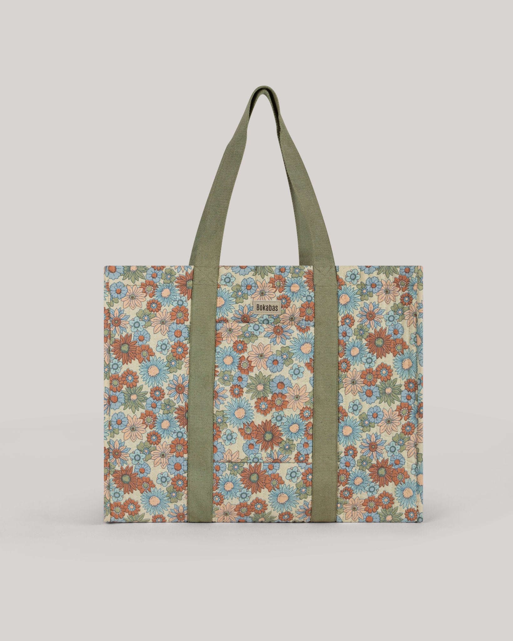 Le sac cabas en tissu matelassé Retro vert