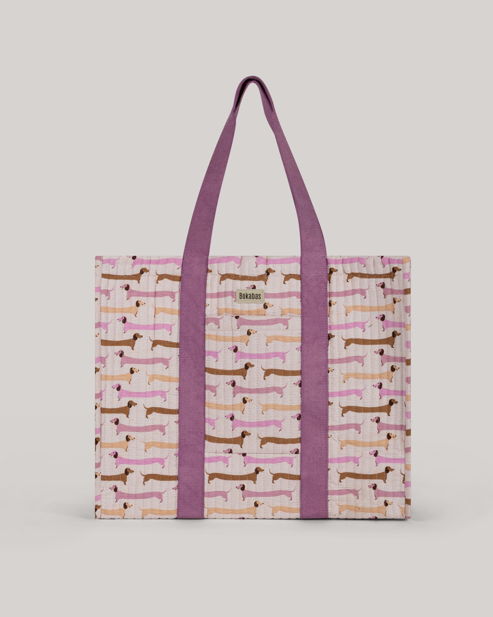 Le sac cabas en tissu matelassé Saucisse violet