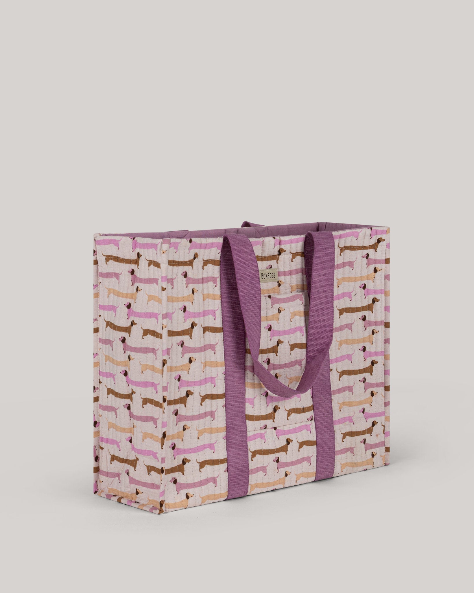 Le sac cabas en tissu matelassé Saucisse violet