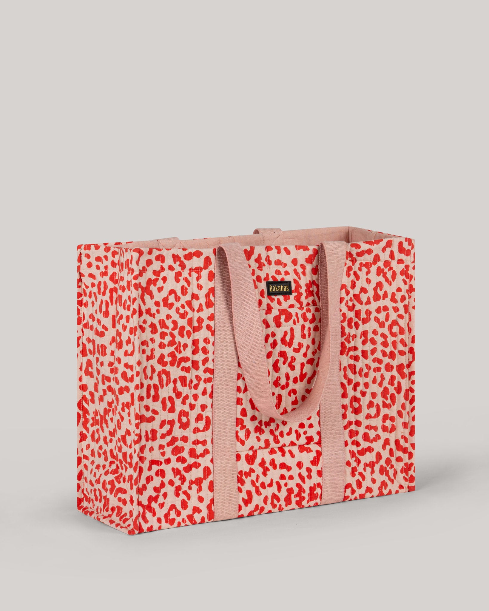 Le sac cabas en tissu matelassé Valentine rouge