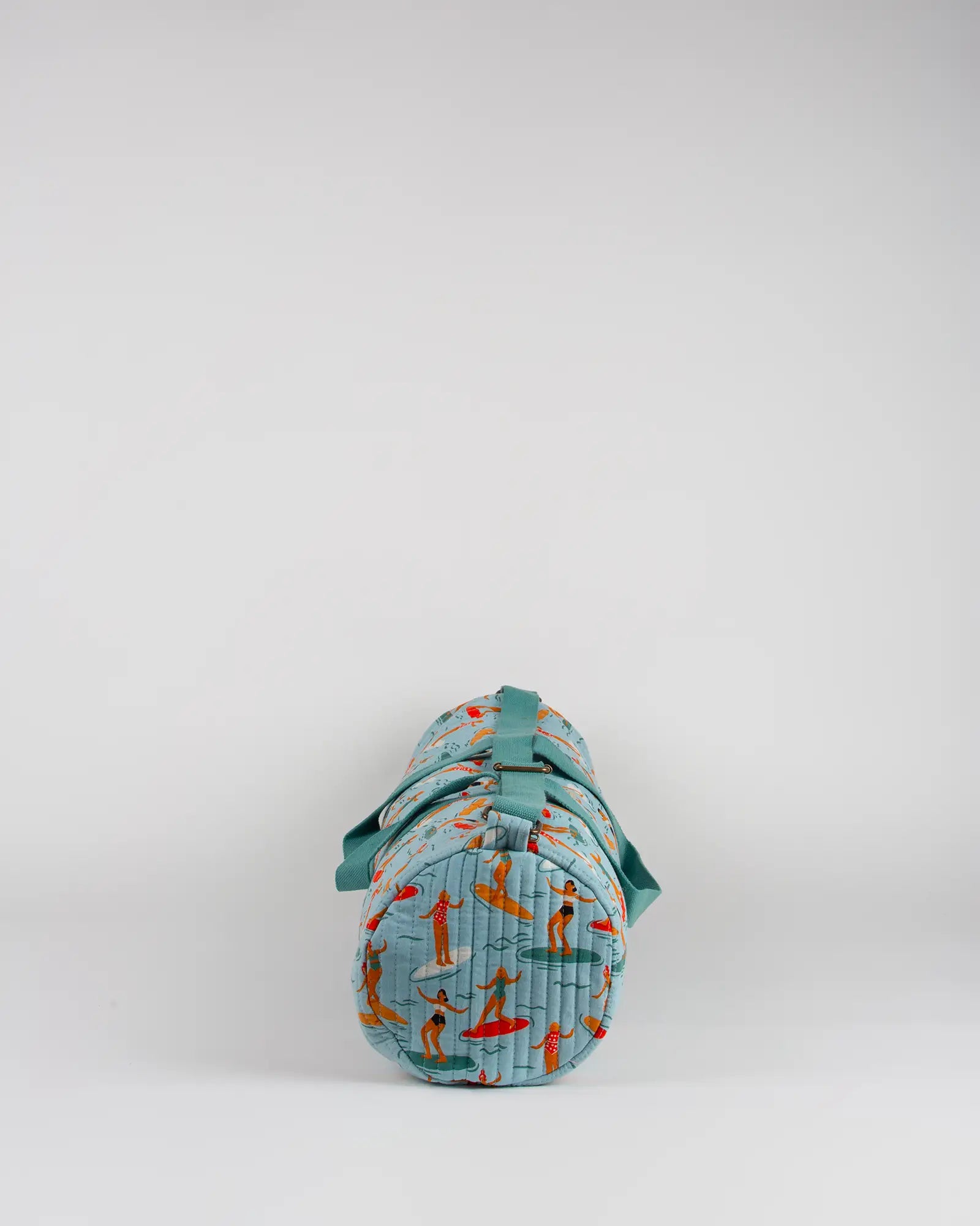 Sac de yoga en tissu matelassé Bokabas, imprimé Surf bleu, vue de profil
