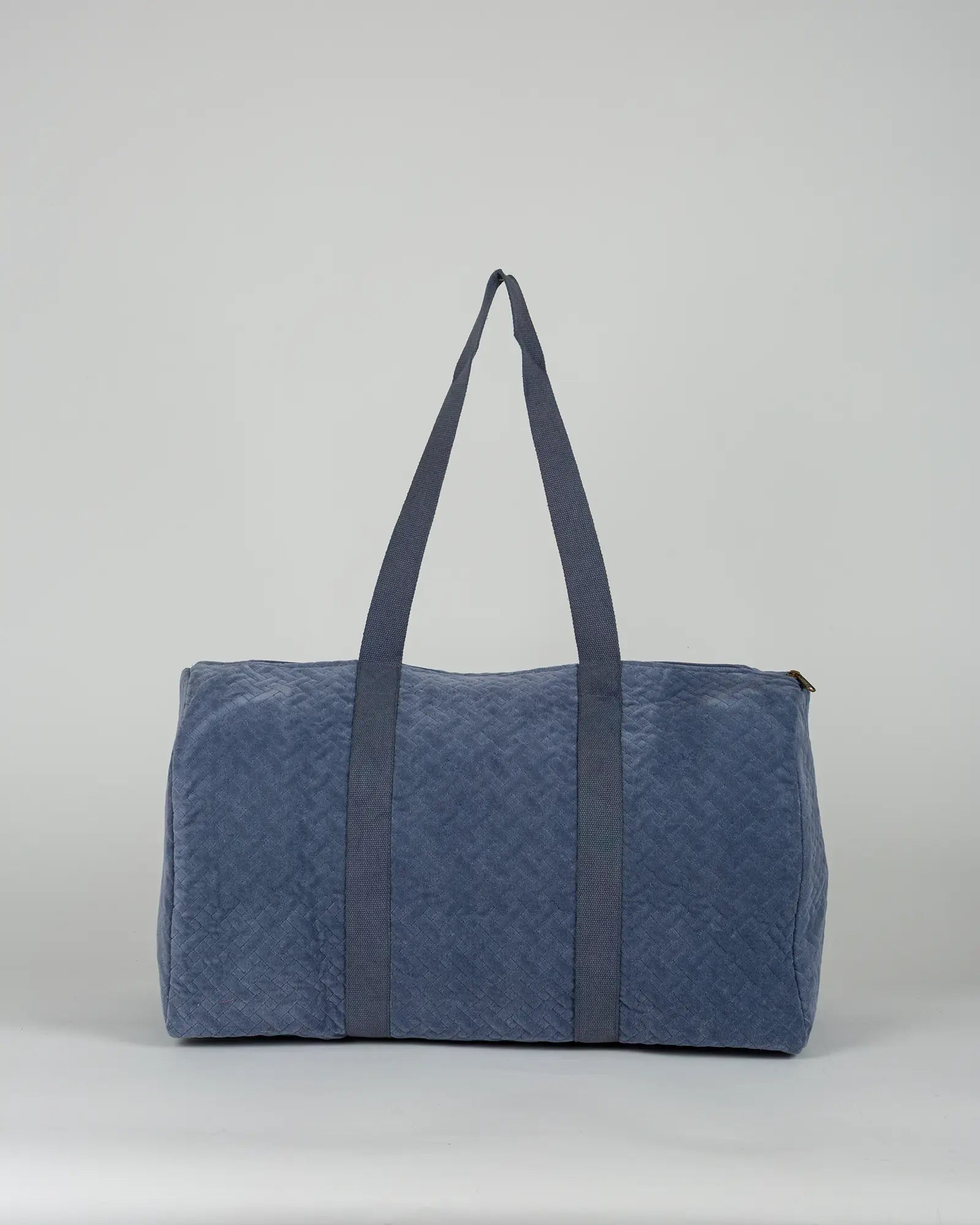 Sac week-end en velours côtelé Bokabas, bleu ciel, vue de dos