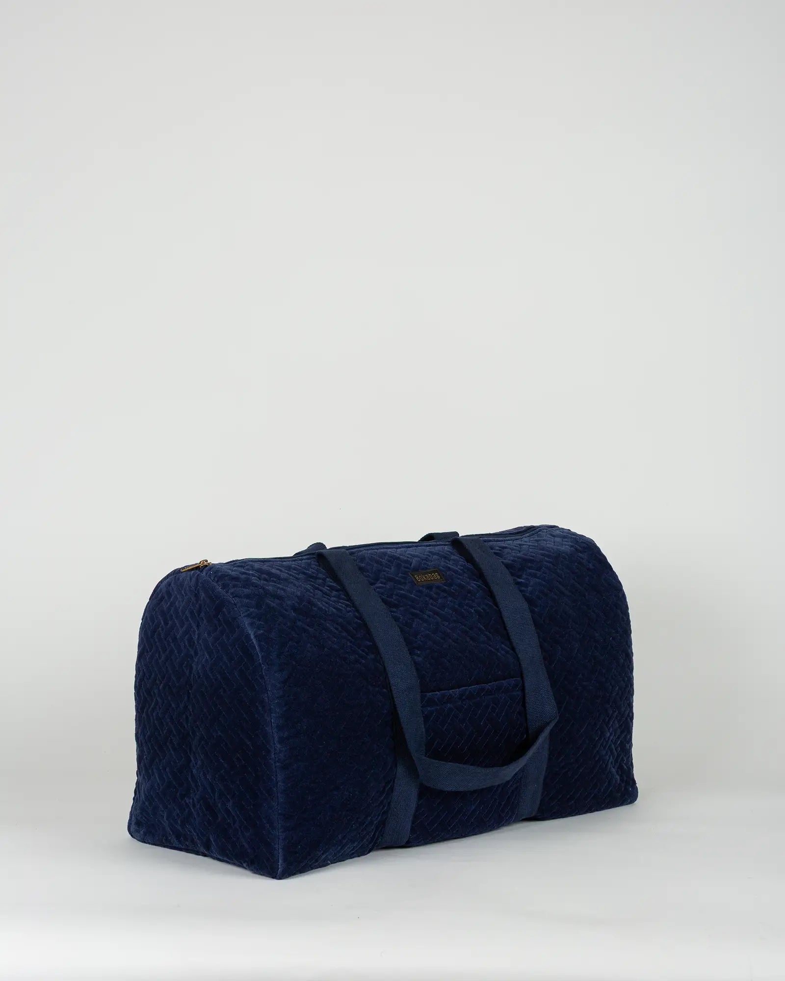 Sac week-end en velours côtelé Bokabas, bleu marine, vue de trois-quarts