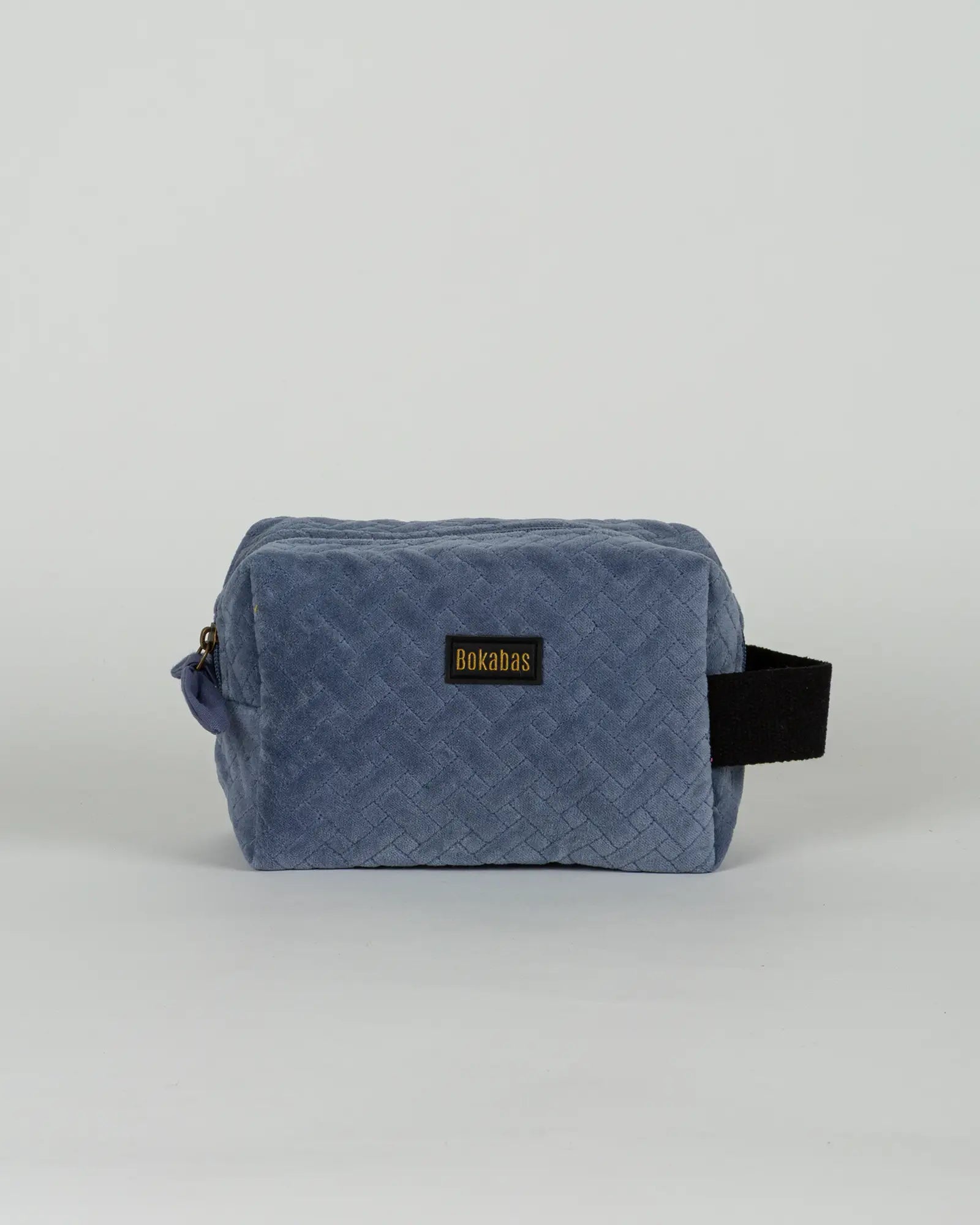 Trousse de toilette en velours côtelé Bokabas, bleu ciel, vue de face
