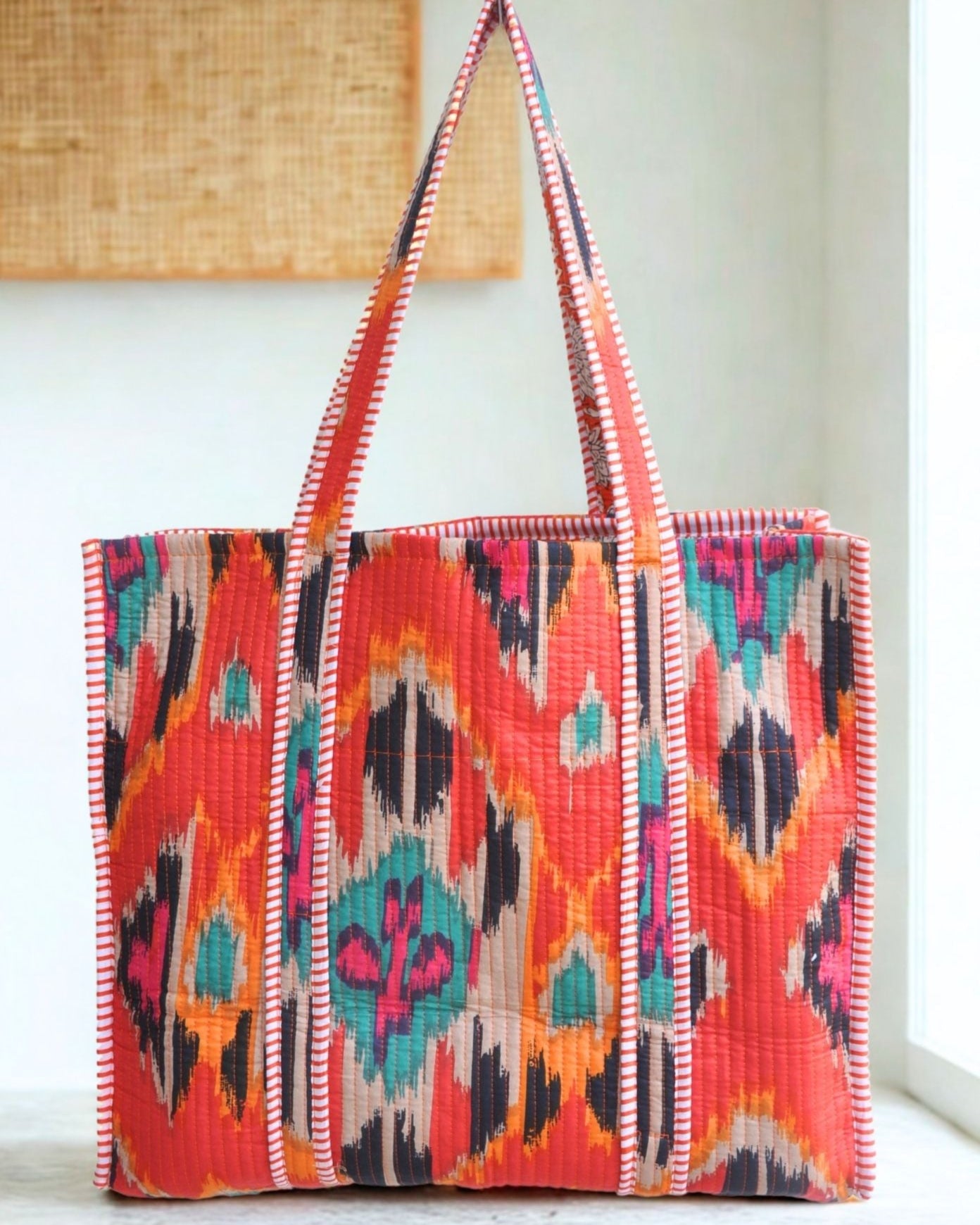 Sac cabas réversible en coton matelassé - DESI Orange (Frida) - Bokabas Sac (Image 4)