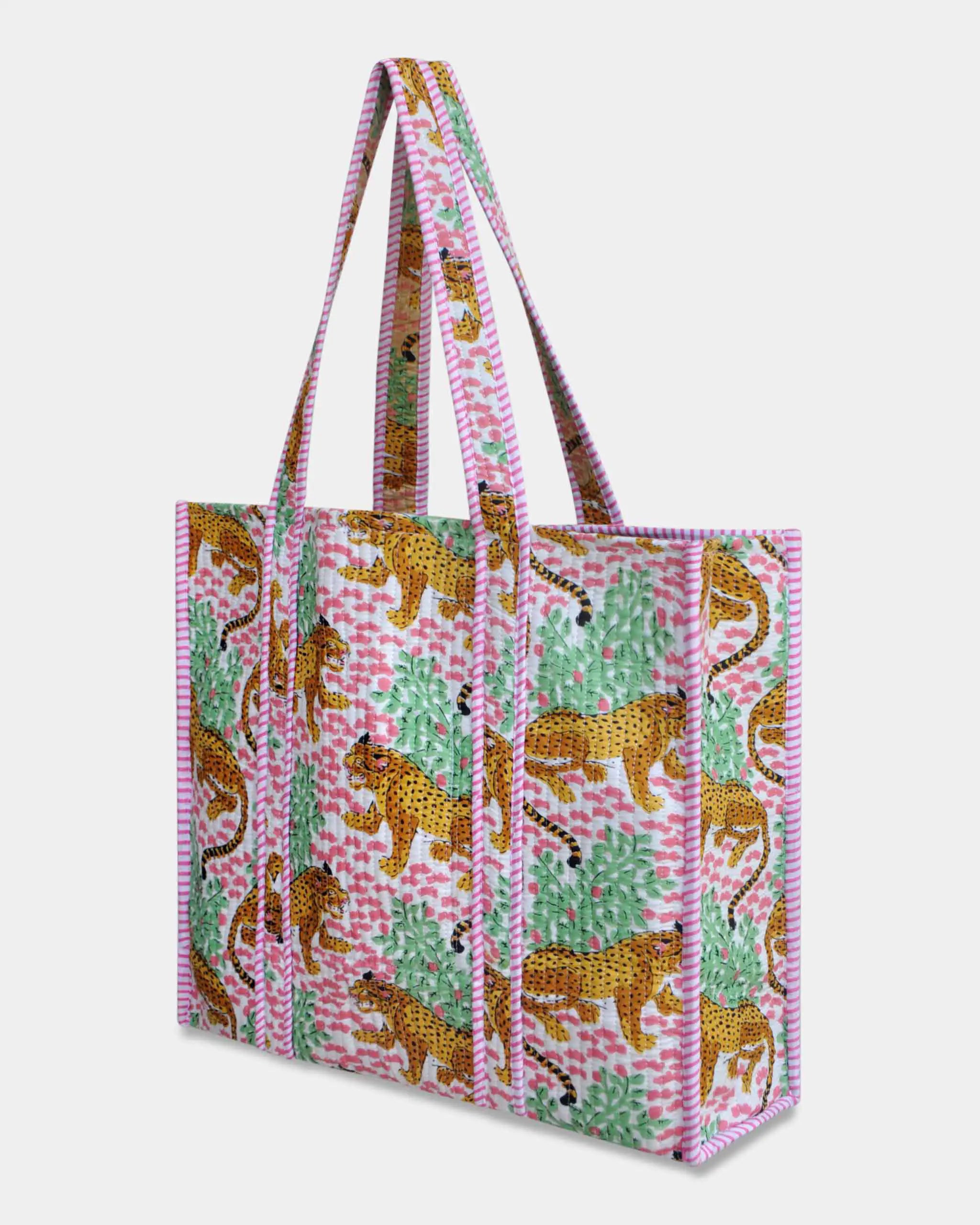 Sac cabas réversible en coton matelassé - CHAT Blanc - Bokabas Sac (Image 4)