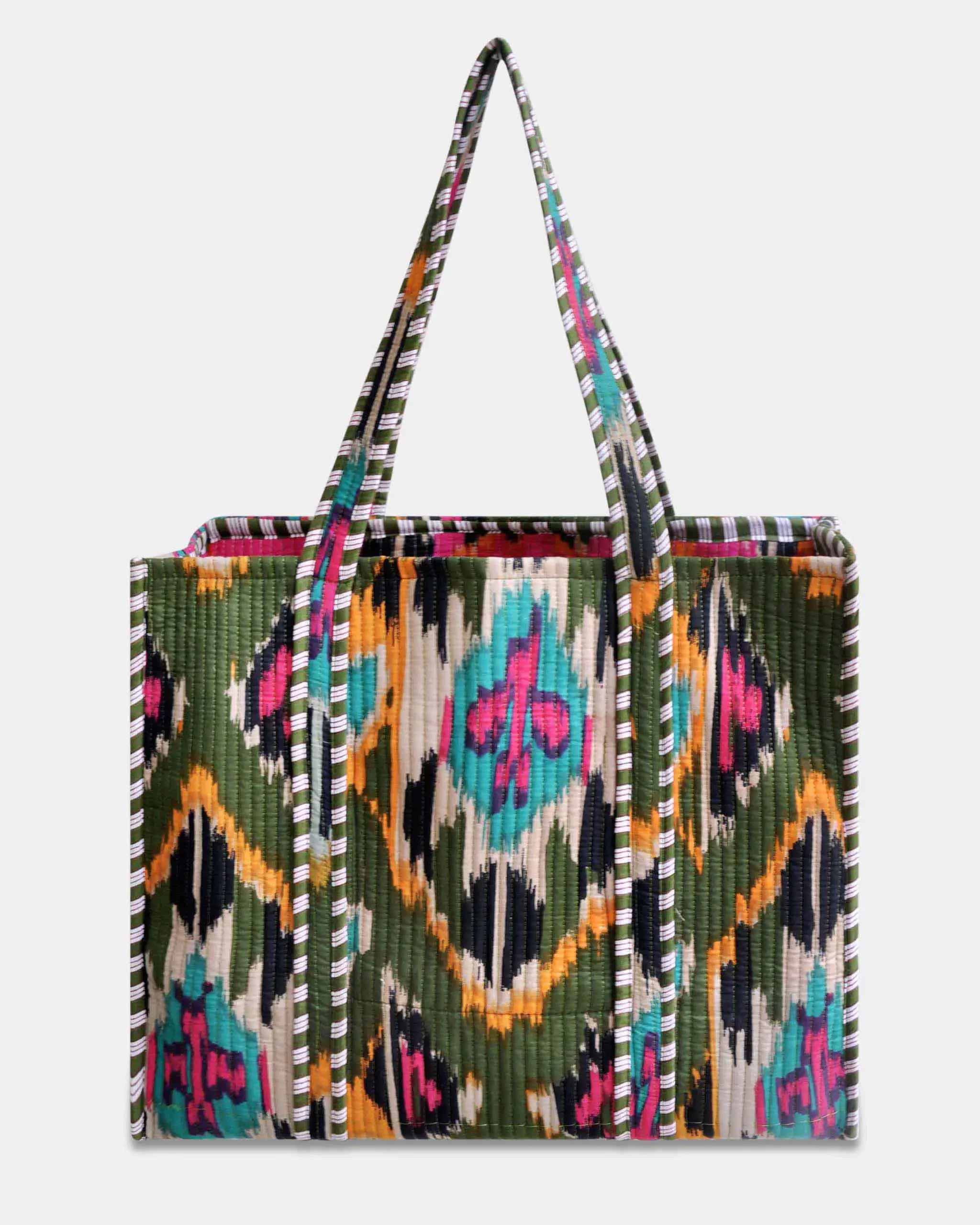 Sac cabas réversible en coton matelassé - DESI Vert - Bokabas Sac (Image 1)