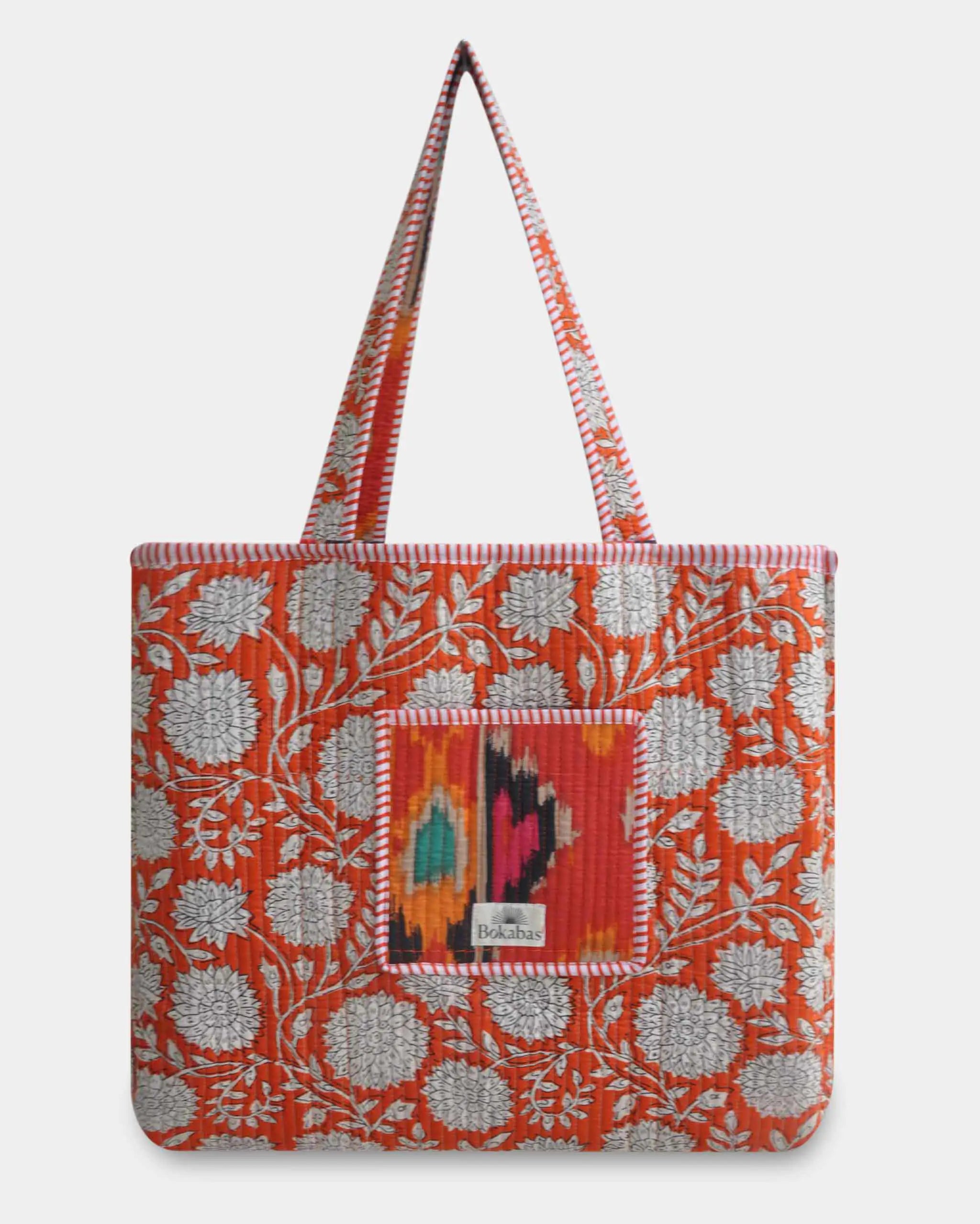 Sac cabas réversible en coton matelassé - DESI Orange (Pique) - Bokabas Sac (Image 3)