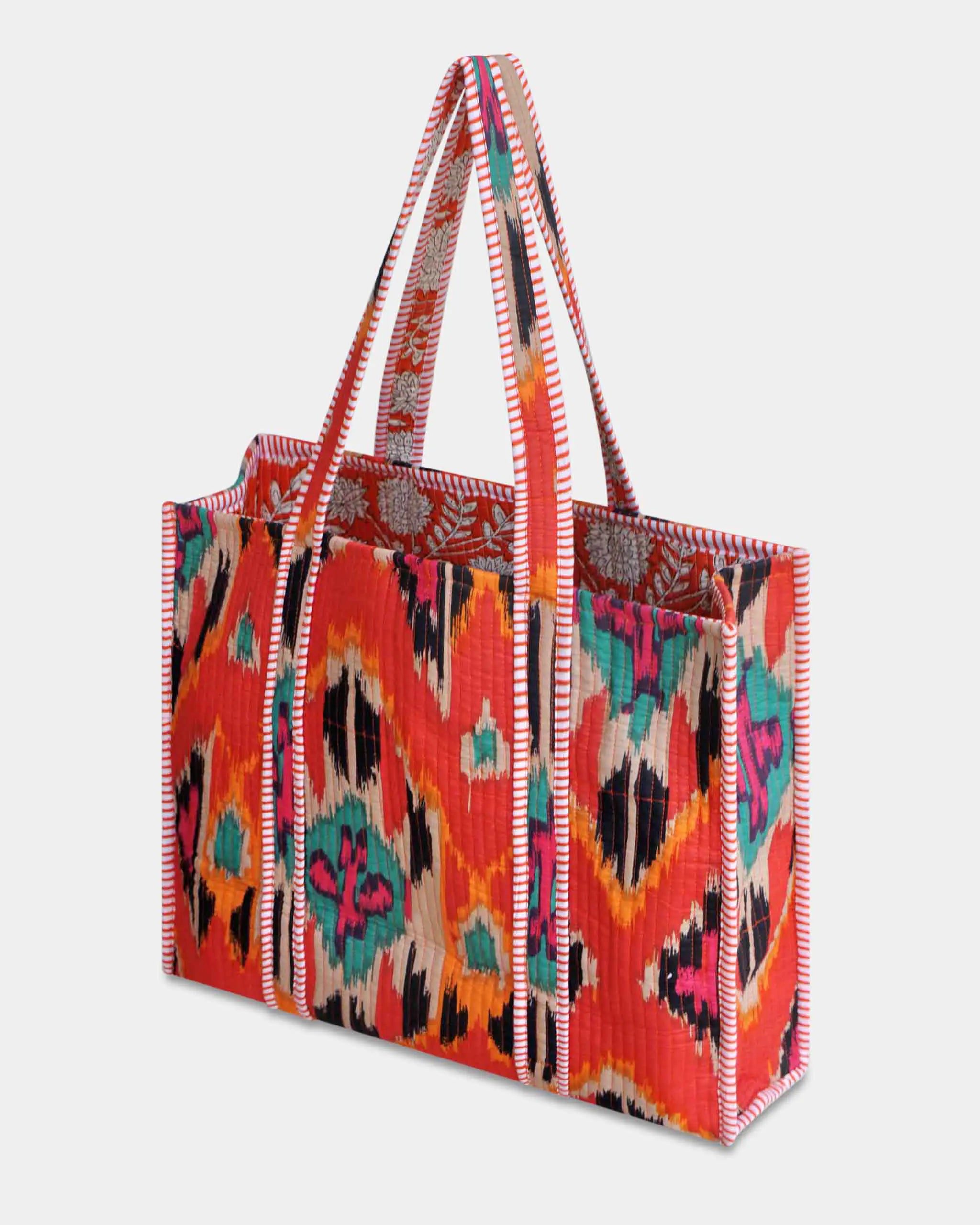Sac cabas réversible en coton matelassé - DESI Orange (Pique) - Bokabas Sac (Image 2)