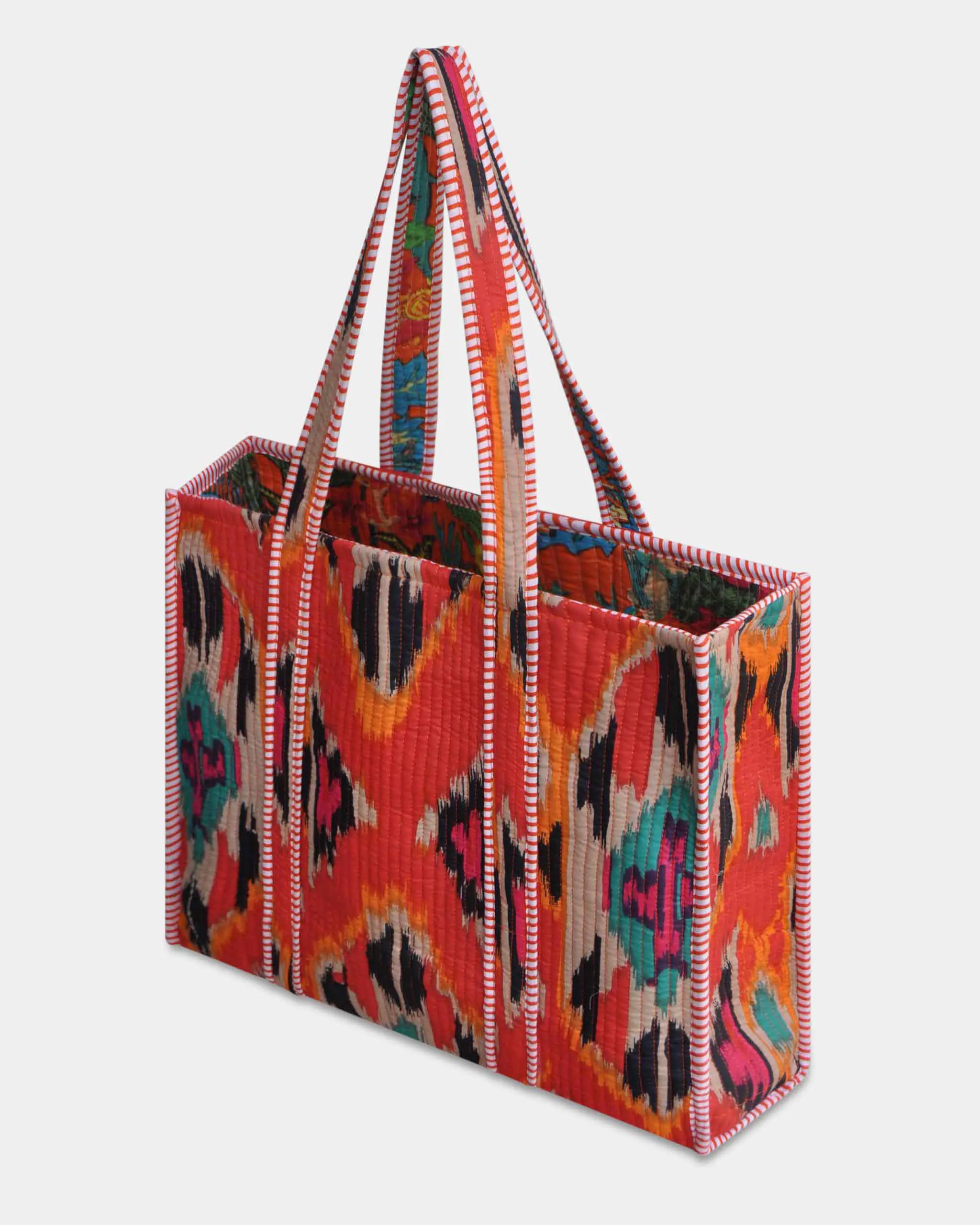 Sac cabas réversible en coton matelassé - DESI Orange (Frida) - Bokabas Sac (Image 2)