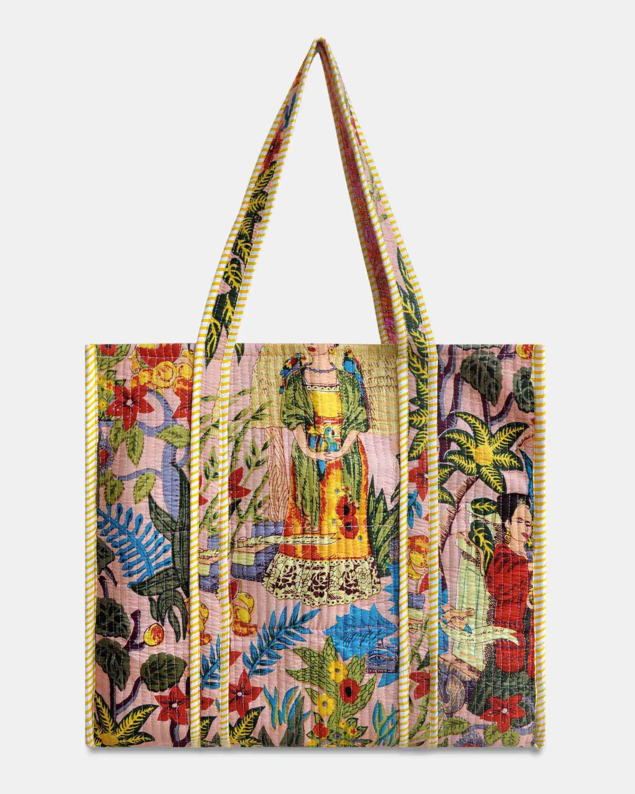 Sac cabas réversible en coton matelassé - FRIDA Rose - Bokabas Sac (Image 2)