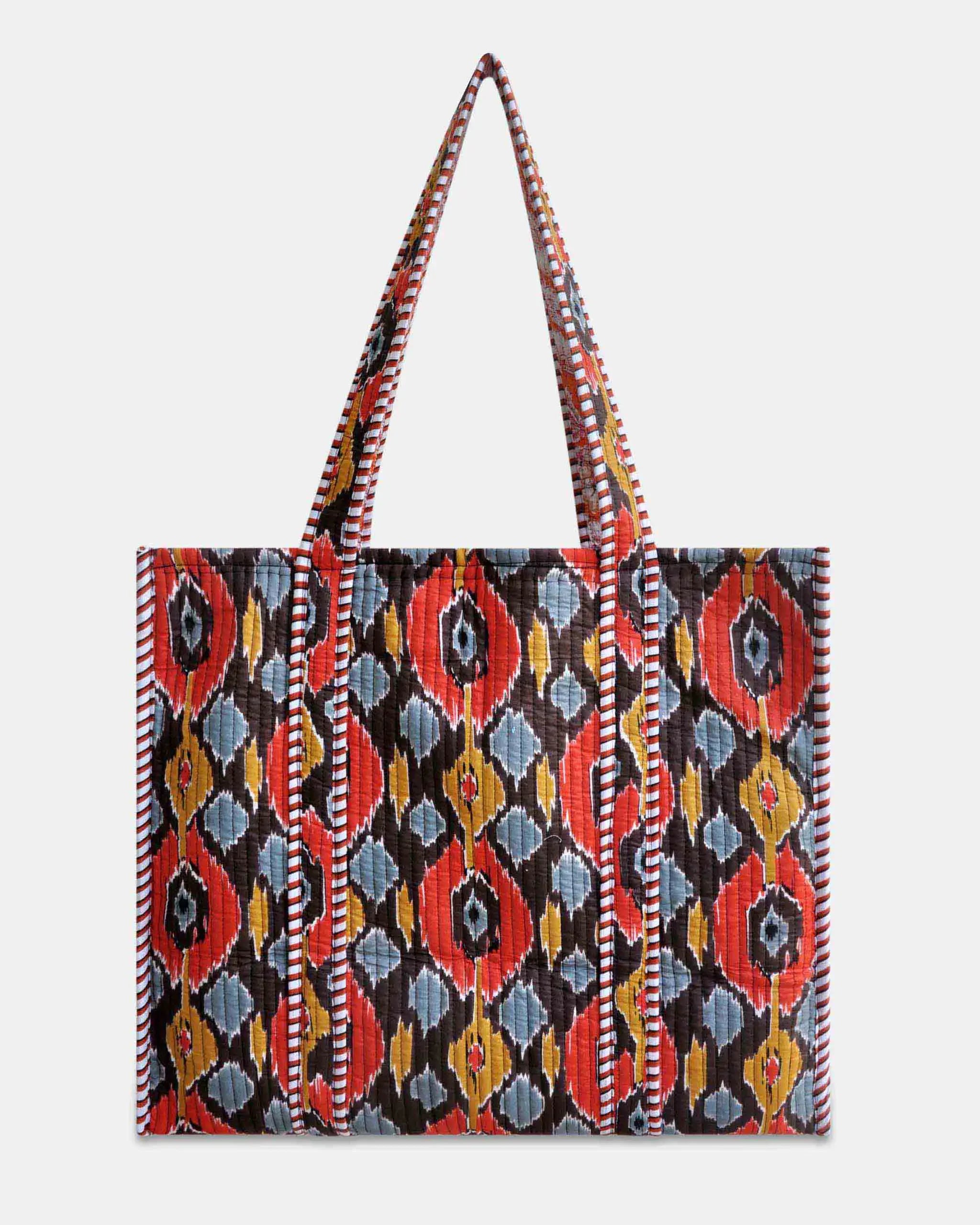 Sac cabas réversible en coton matelassé - IKAT - Bokabas Sac (Image 1)