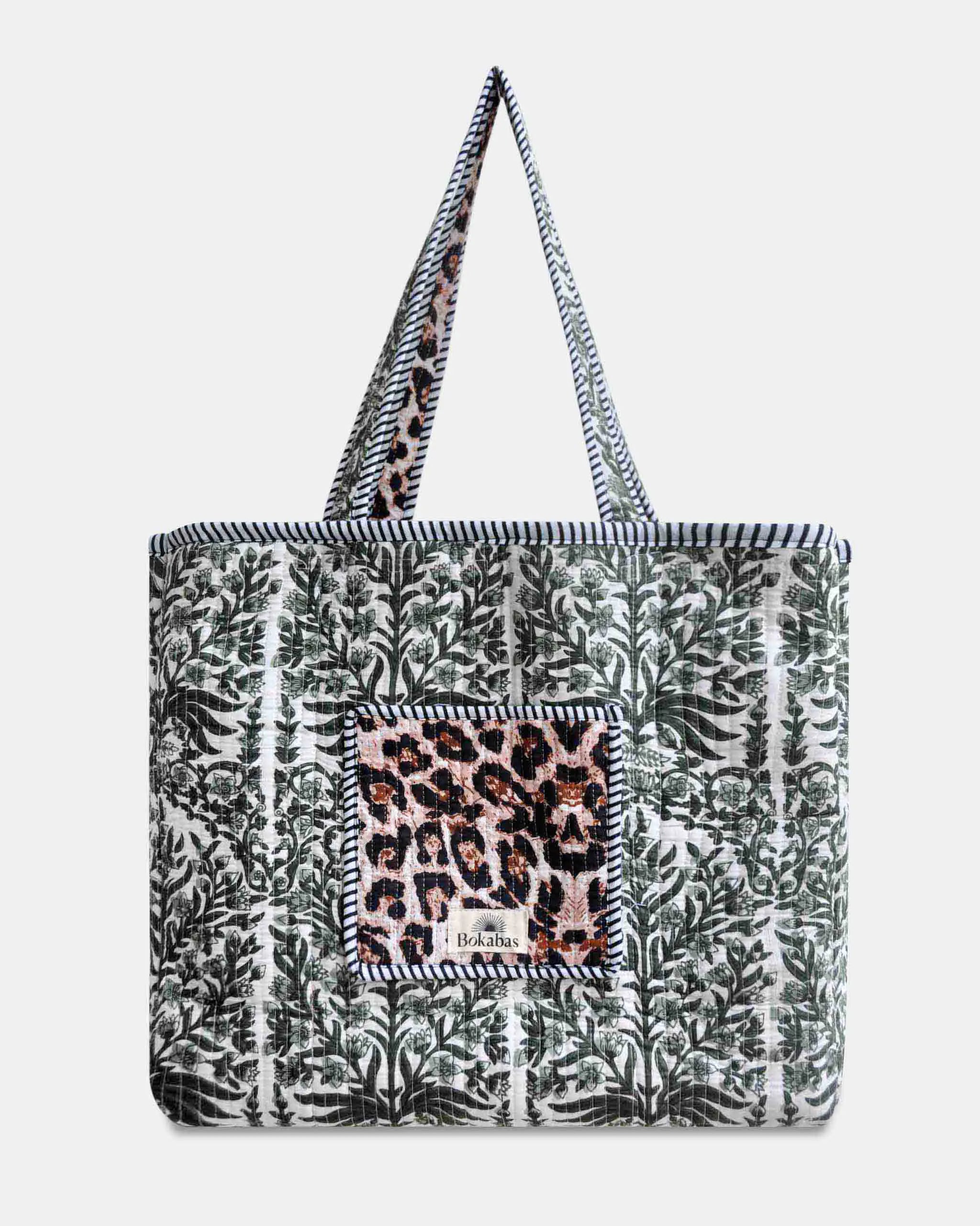 Sac cabas réversible en coton matelassé - LEOPARD - Bokabas Sac (Image 3)