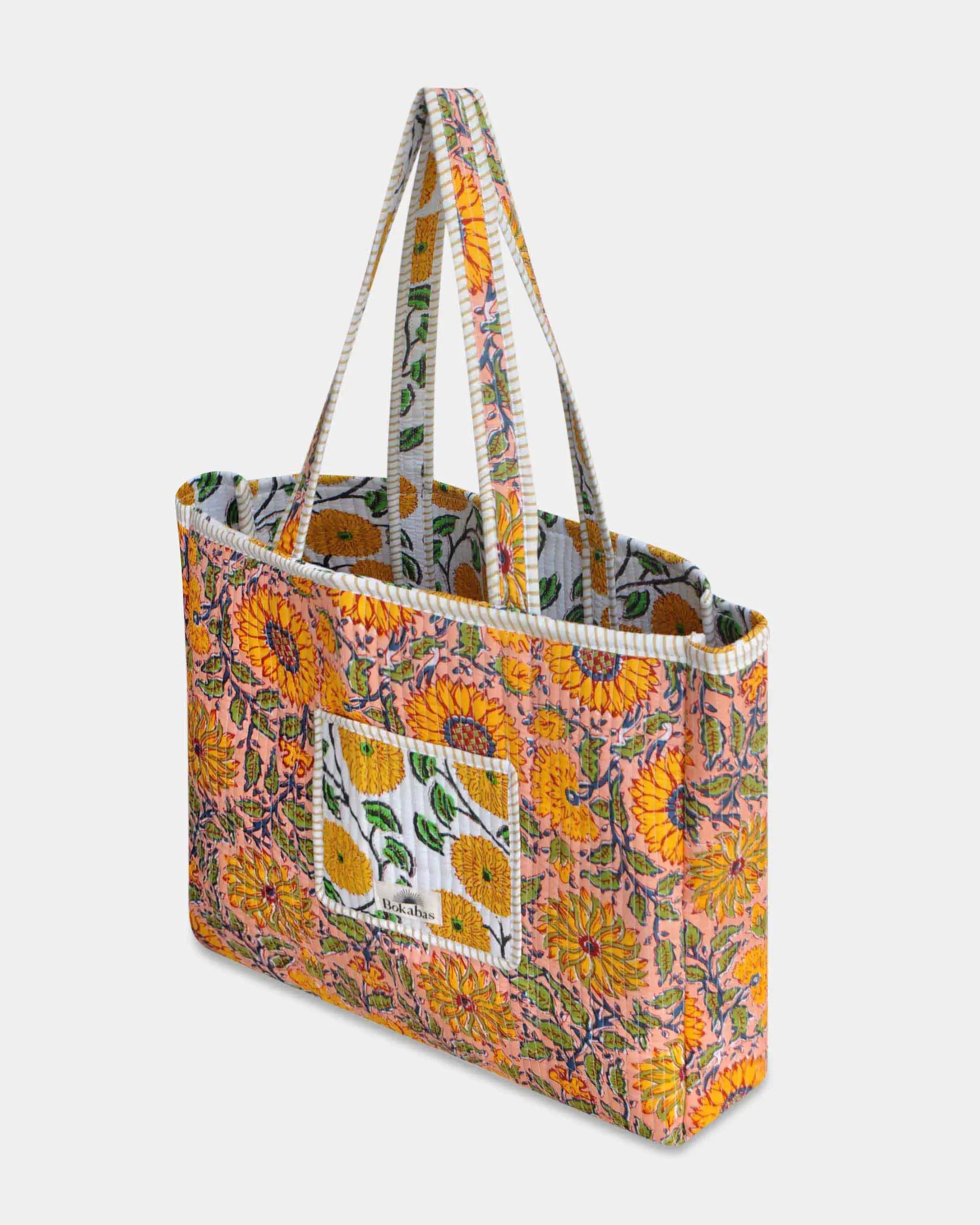 Sac cabas réversible en coton matelassé - PISSENLIT Blanc - Bokabas Sac (Image 5)