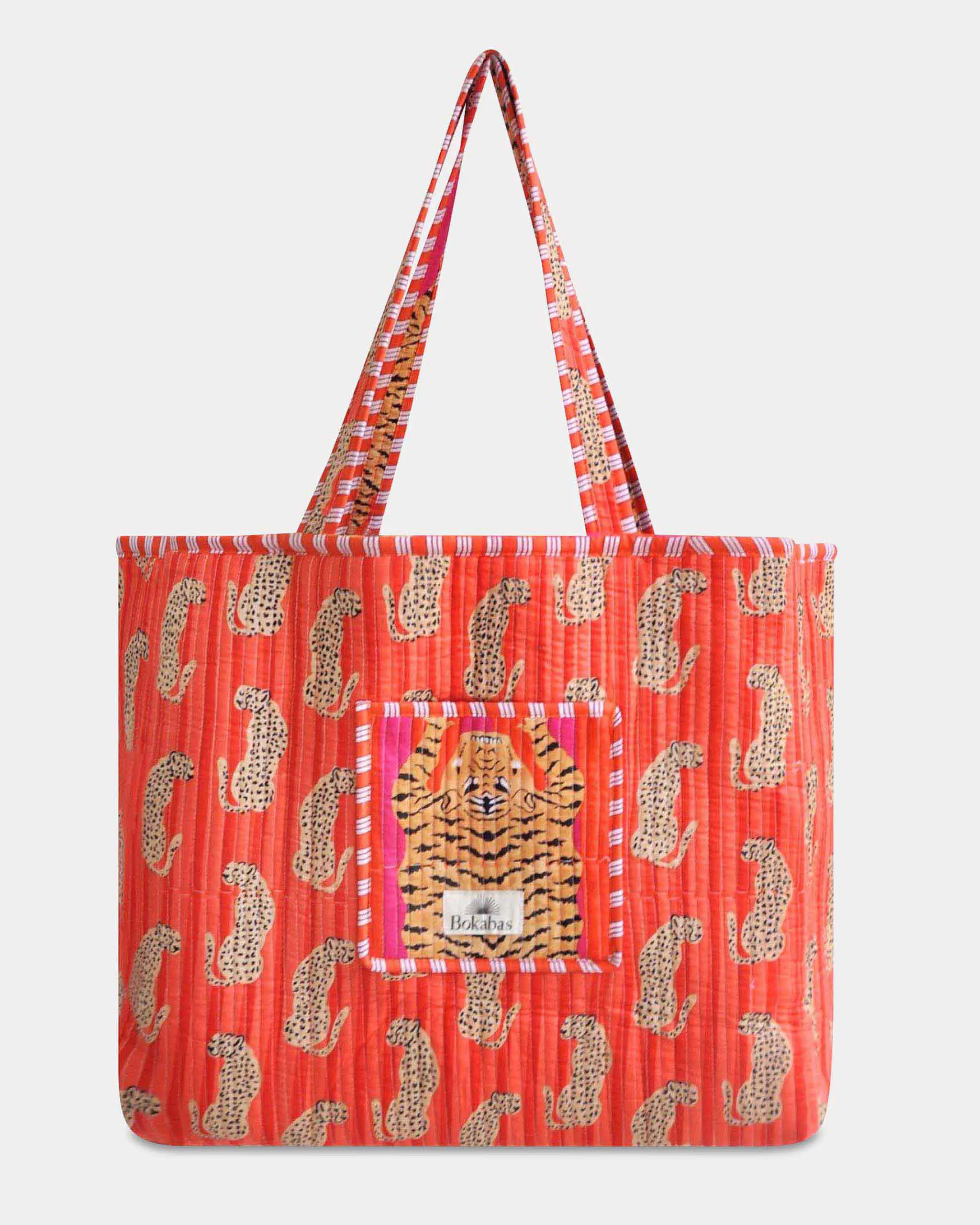 Sac cabas réversible en coton matelassé - TIGRE Orange - Bokabas Sac (Image 3)