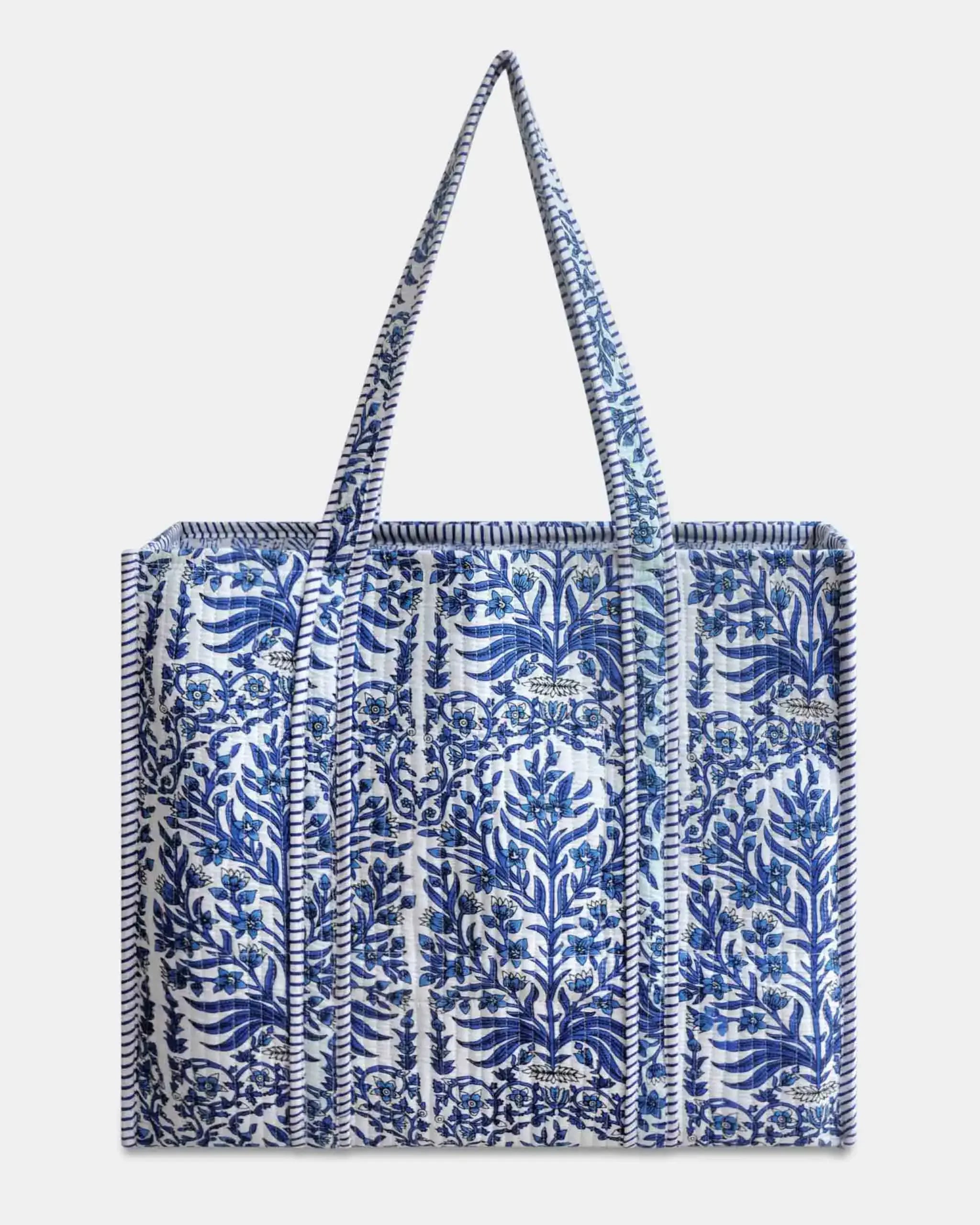 Sac cabas réversible en coton matelassé - VAL Bleu - Bokabas Sac (Image 1)