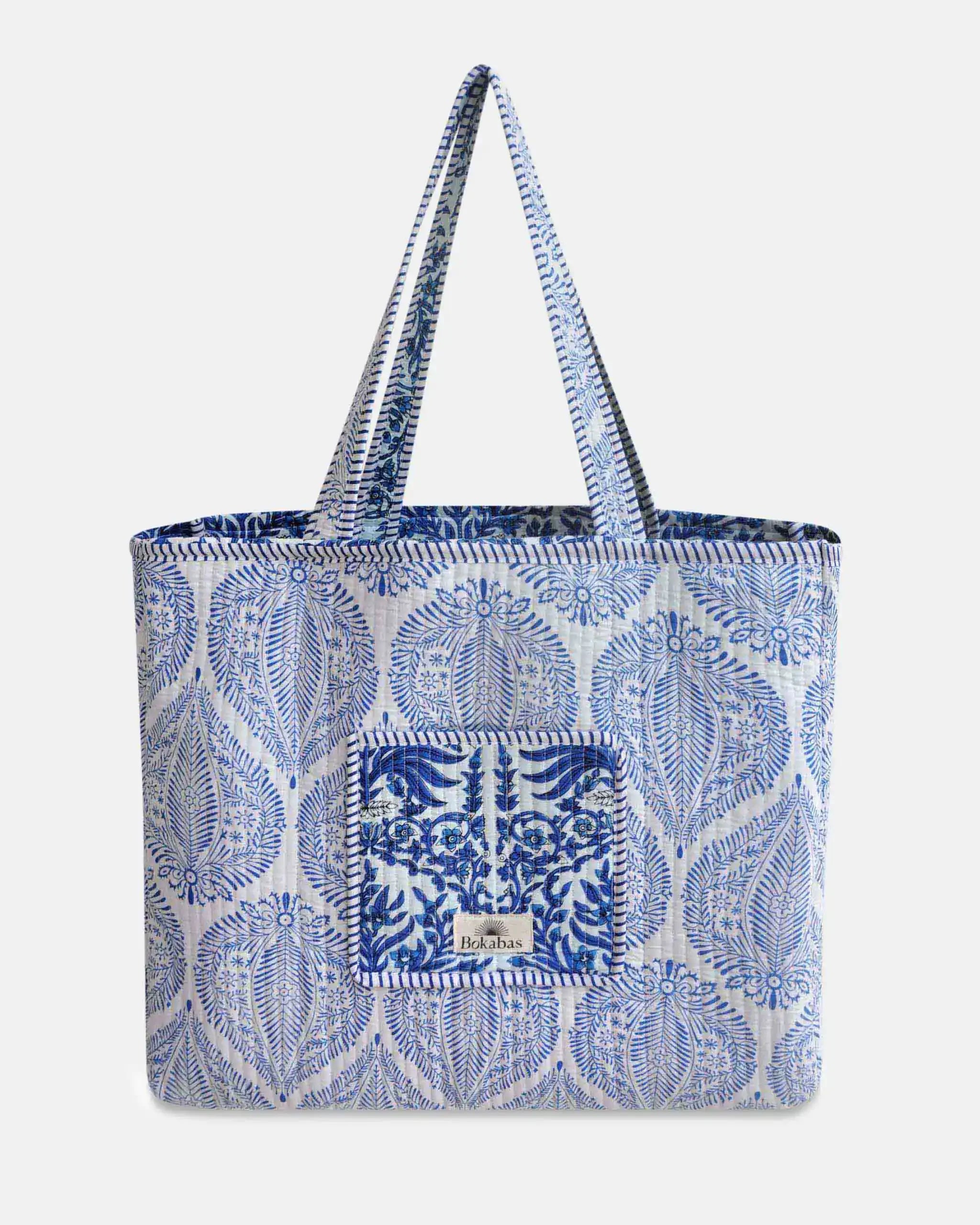 Sac cabas réversible en coton matelassé - VAL Bleu - Bokabas Sac (Image 3)