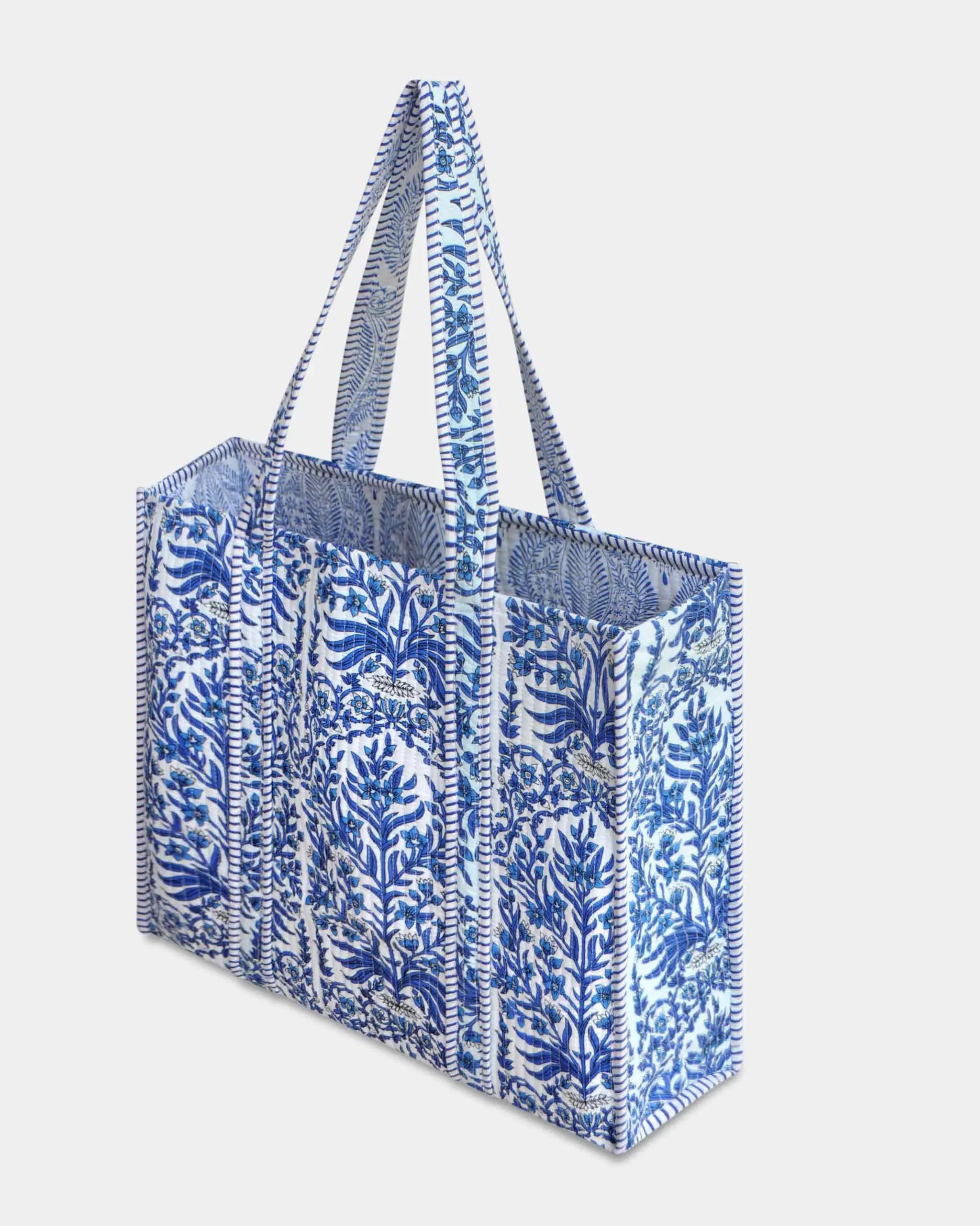 Sac cabas réversible en coton matelassé - VAL Bleu - Bokabas Sac (Image 2)