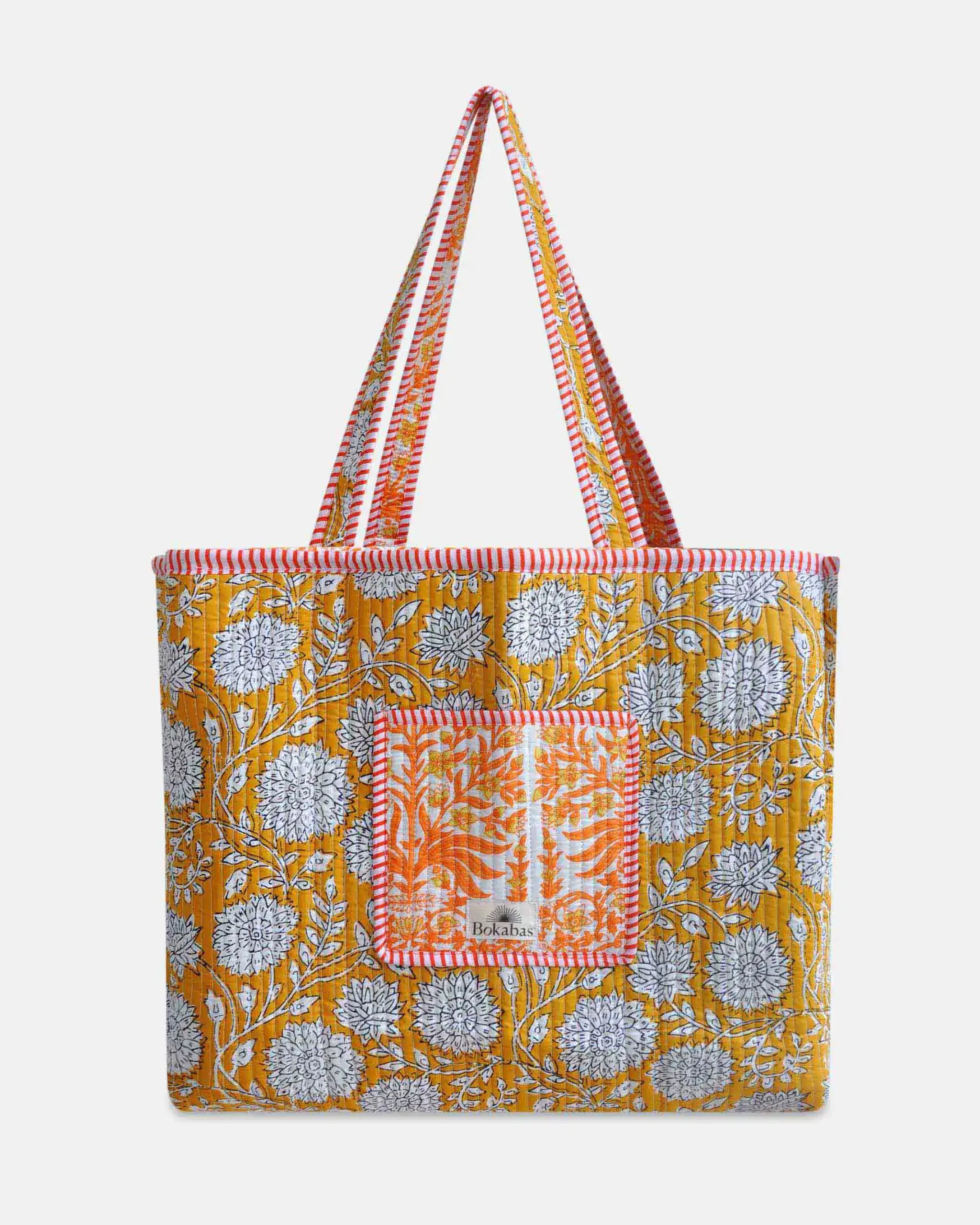 Sac cabas réversible en coton matelassé - VAL Jaune - Bokabas Sac (Image 3)