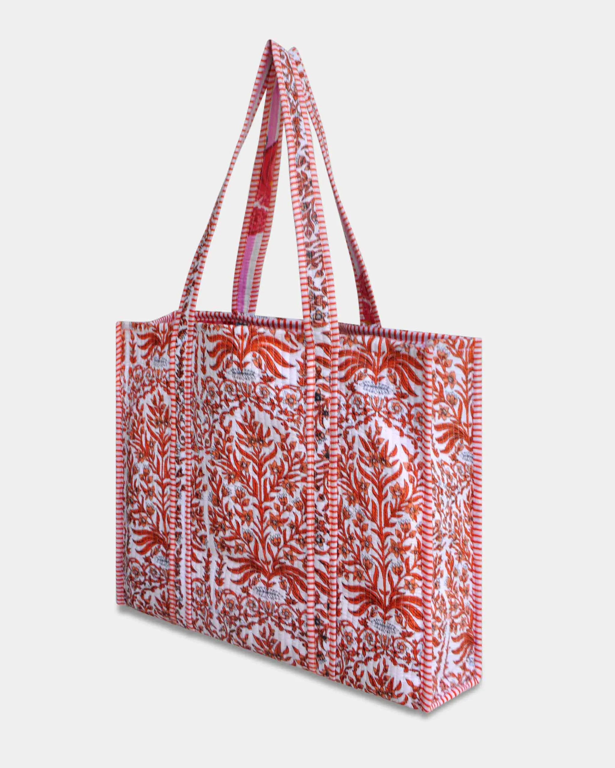 Sac cabas réversible en coton matelassé - VAL Orange - Bokabas Sac (Image 3)
