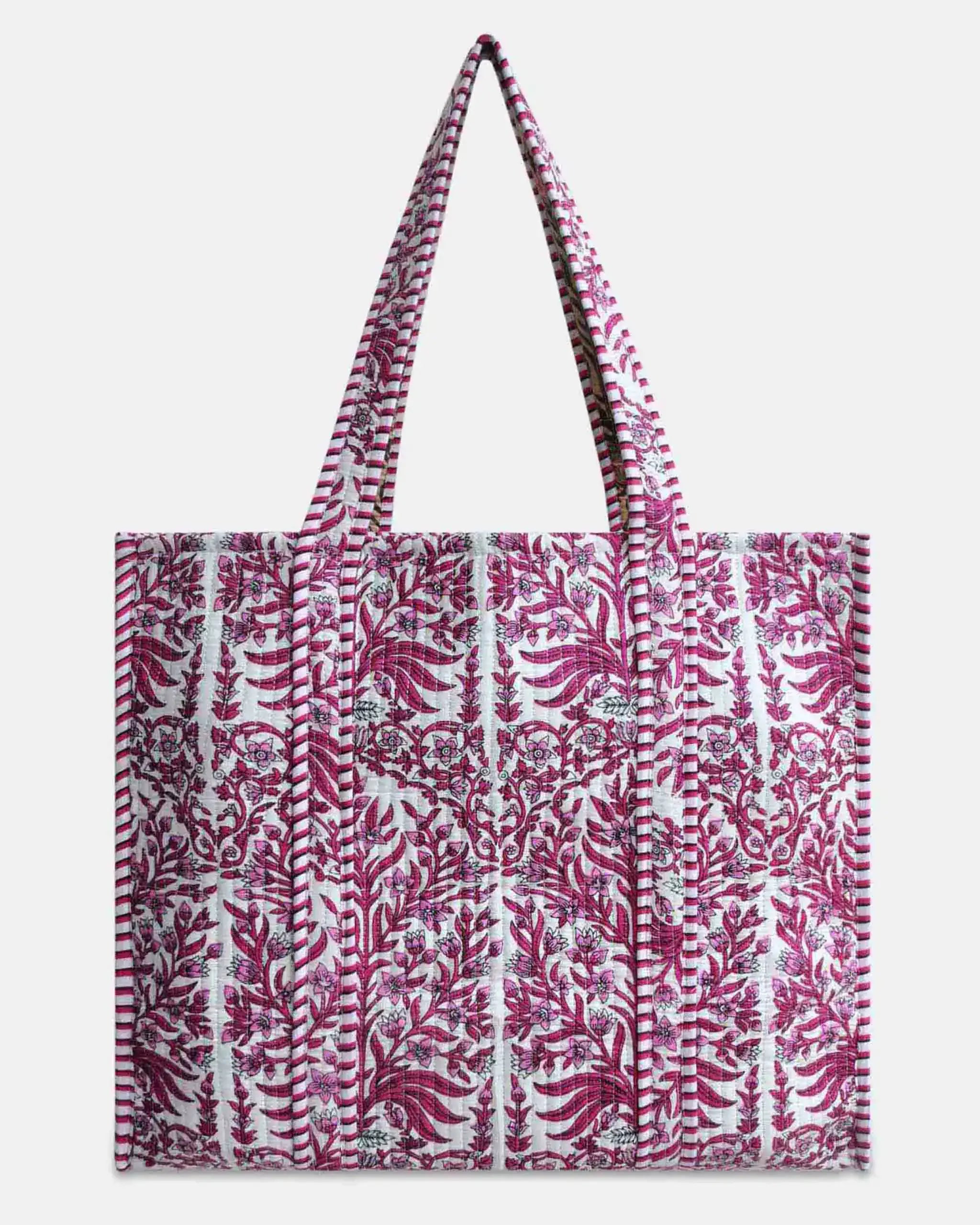 Sac cabas réversible en coton matelassé - VAL Rose - Bokabas Sac (Image 1)