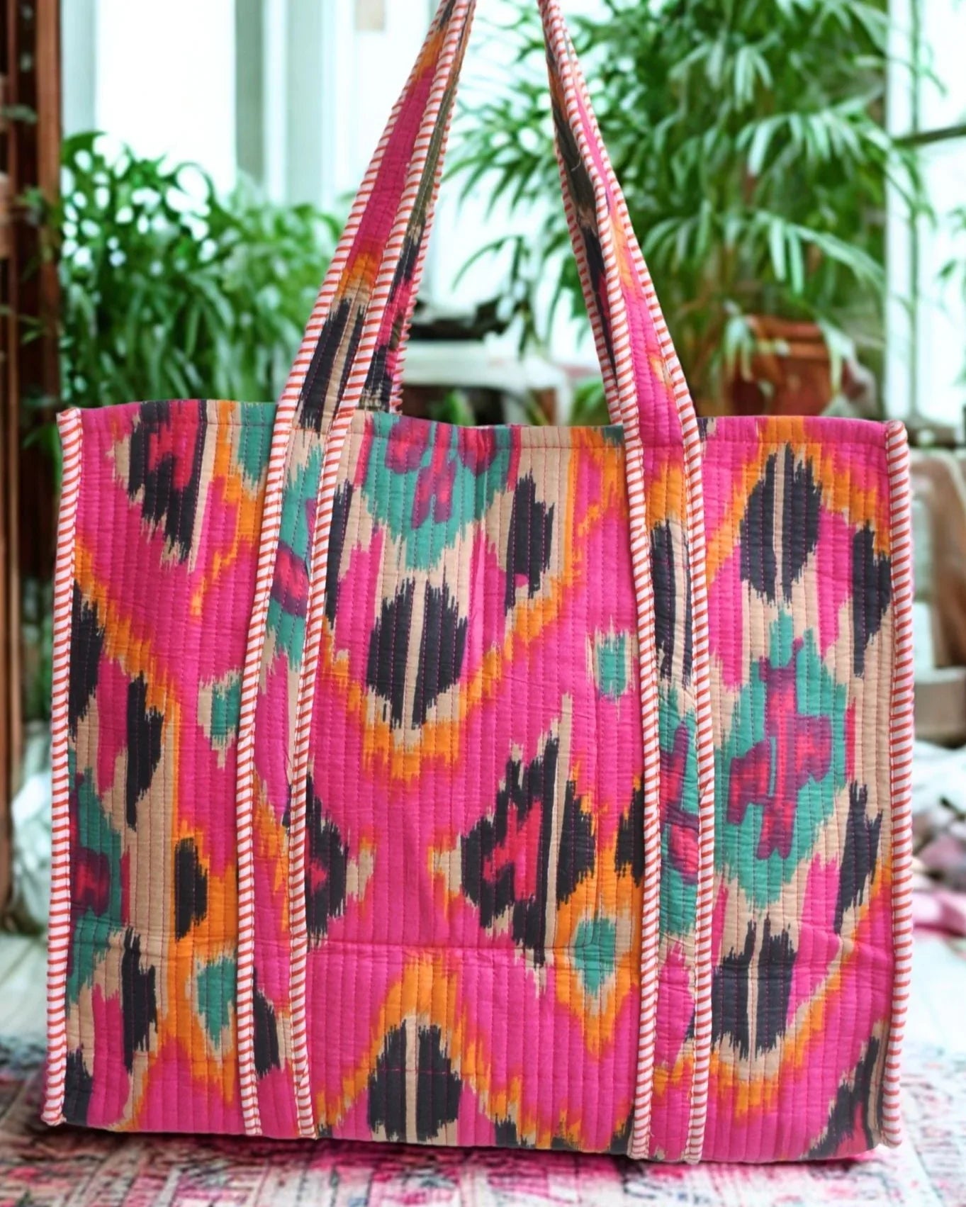 Sac cabas réversible en coton matelassé - DESI Rose - Bokabas Sac (Image 4)