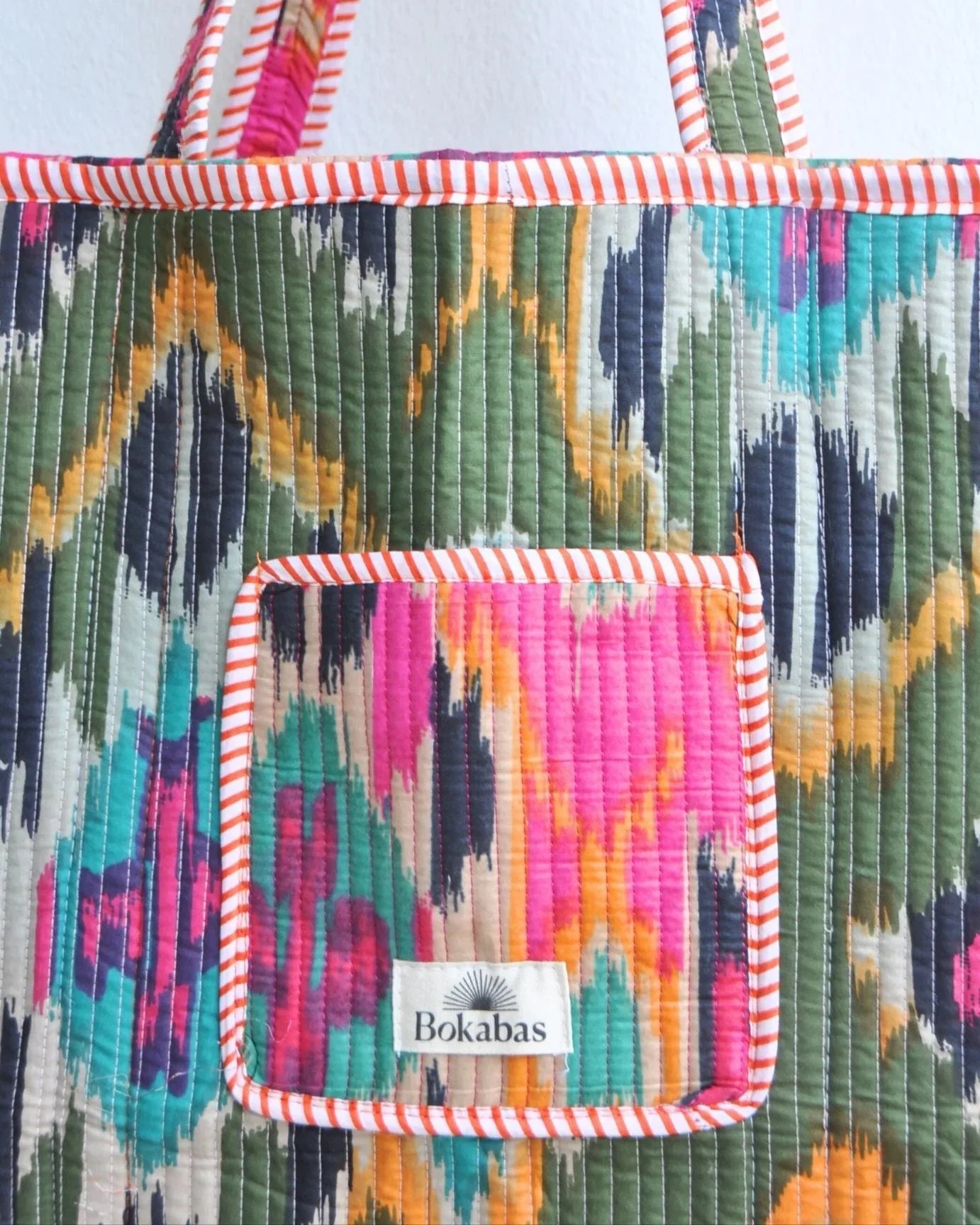 Sac cabas réversible en coton matelassé - DESI Vert - Bokabas Sac (Image 4)