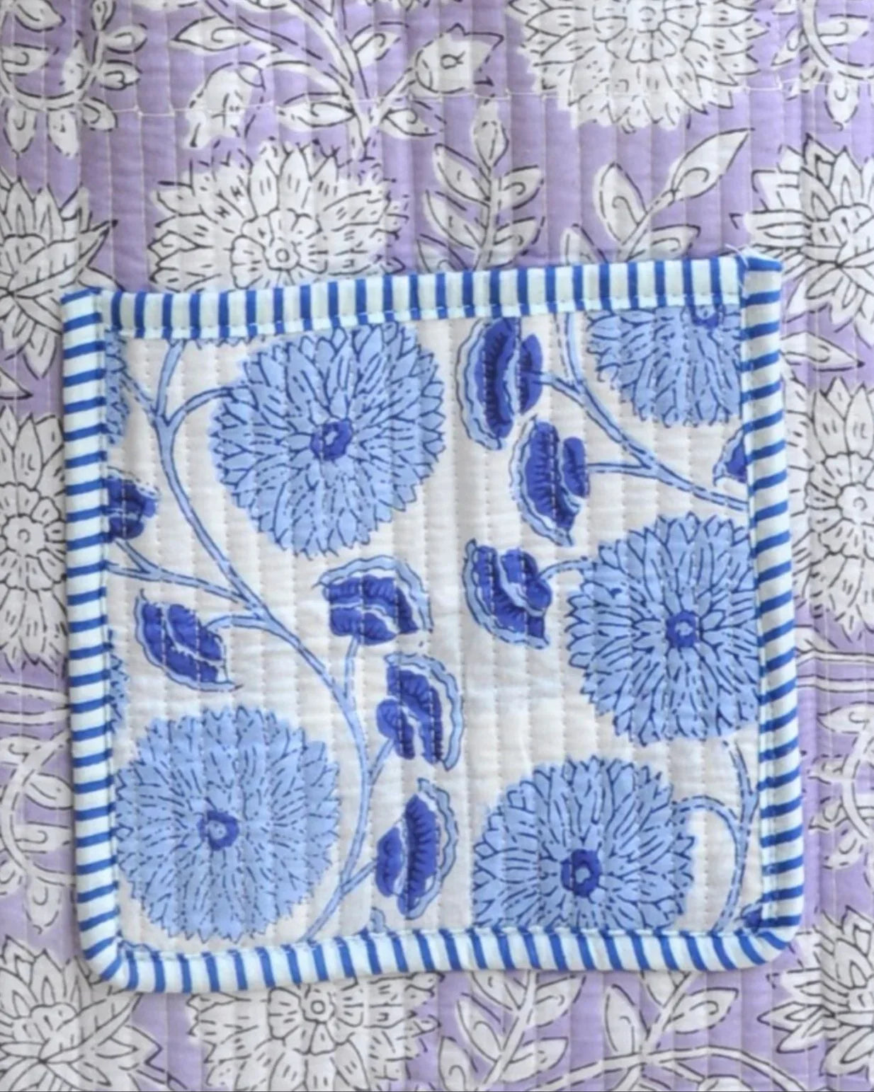 Sac cabas réversible en coton matelassé - PISSENLIT Bleu - Bokabas Sac (Image 4)