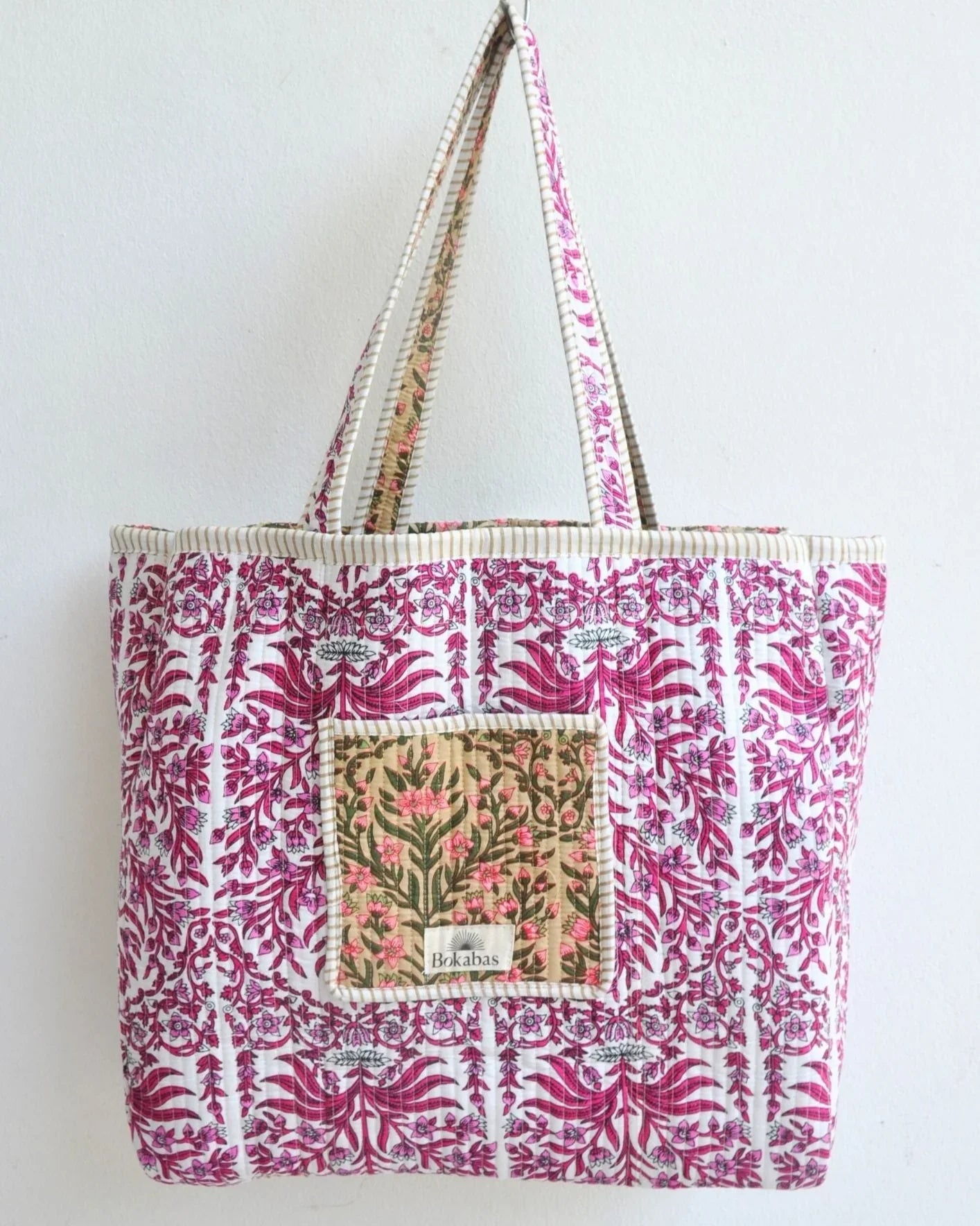Sac cabas réversible en coton matelassé - VAL Beige - Bokabas Sac (Image 3)