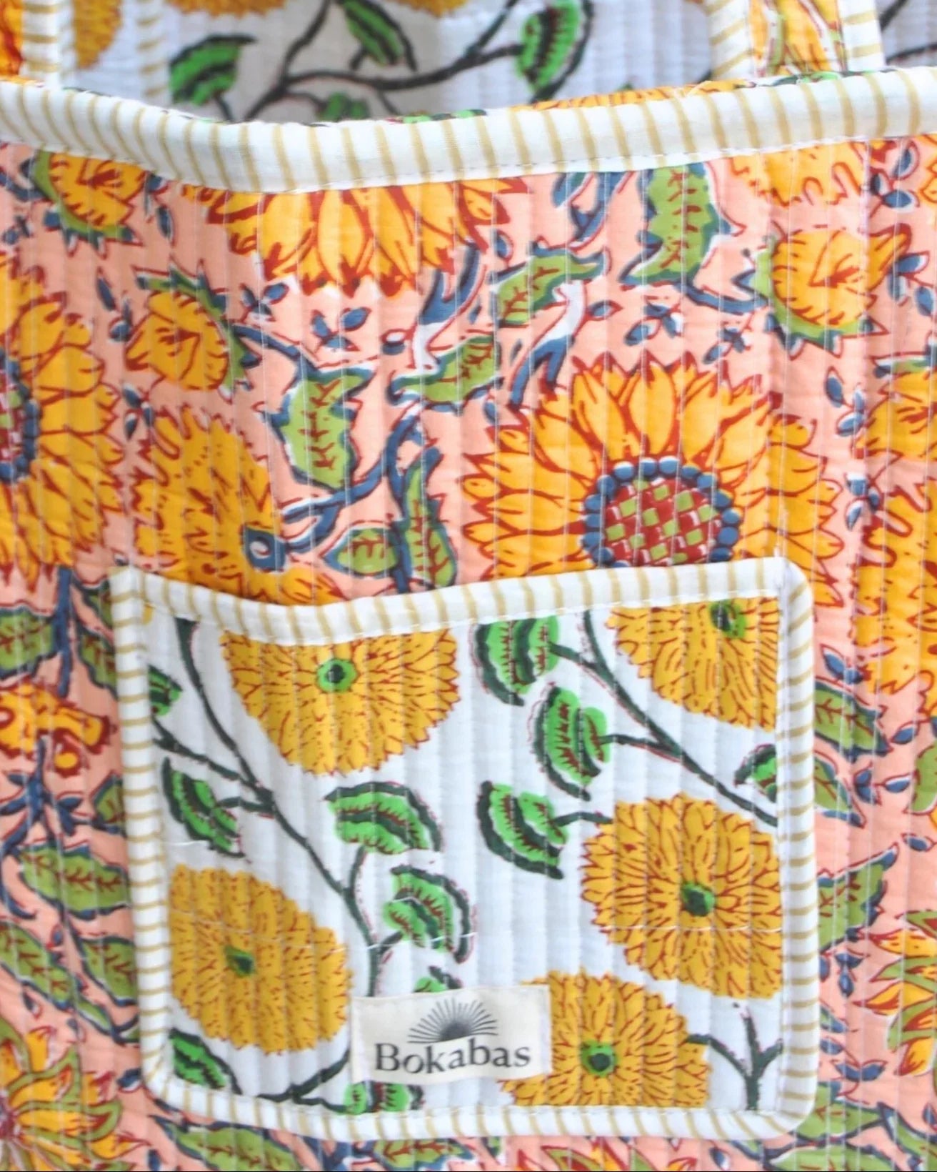 Sac cabas réversible en coton matelassé - PISSENLIT Blanc - Bokabas Sac (Image 6)